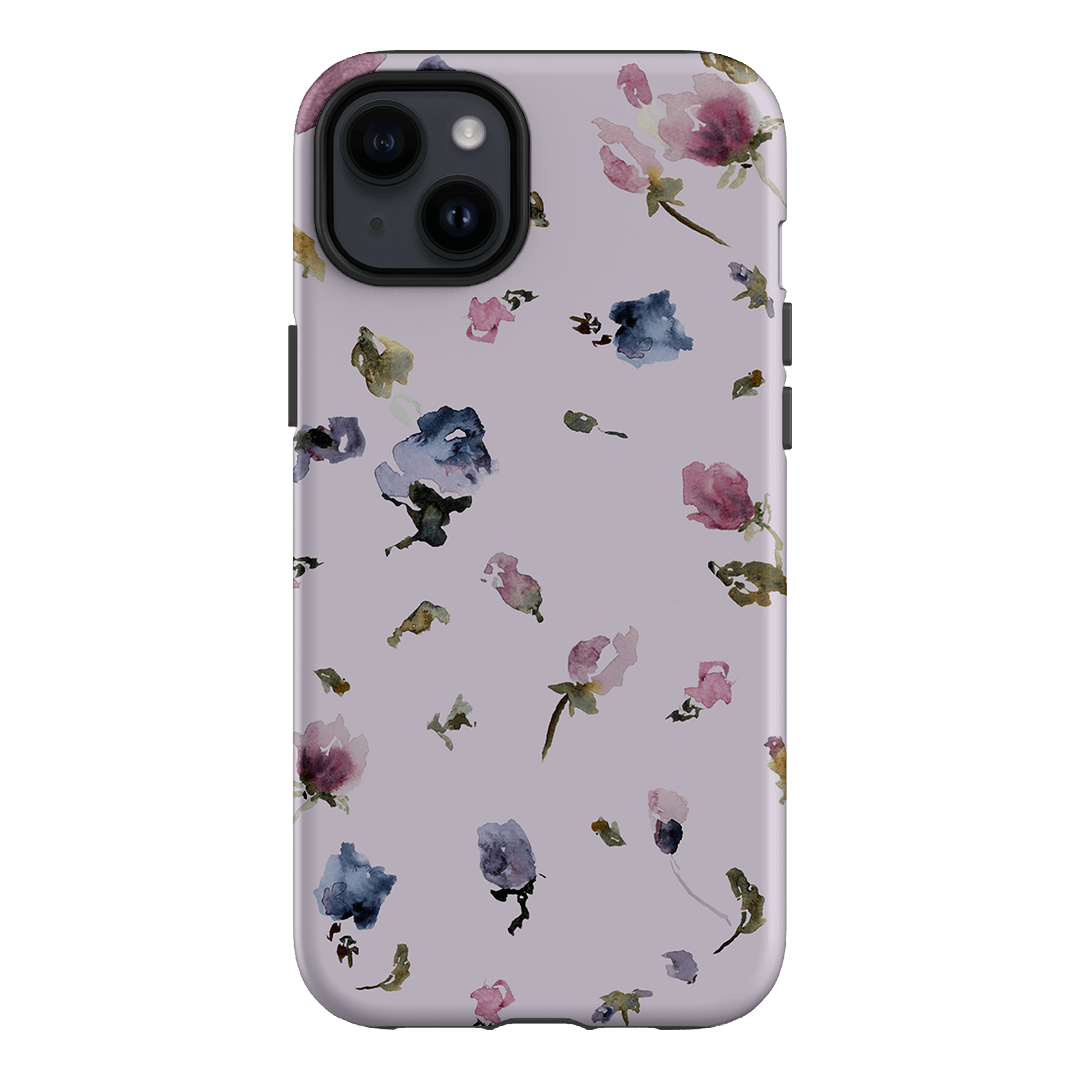 Violet Botanical Flower Phone Case for iPhone 15 Pro Max - Slim Protective Cover with Floral Design for Women Girls | Perfect for Everyday Use, Travel & Gift Giving
