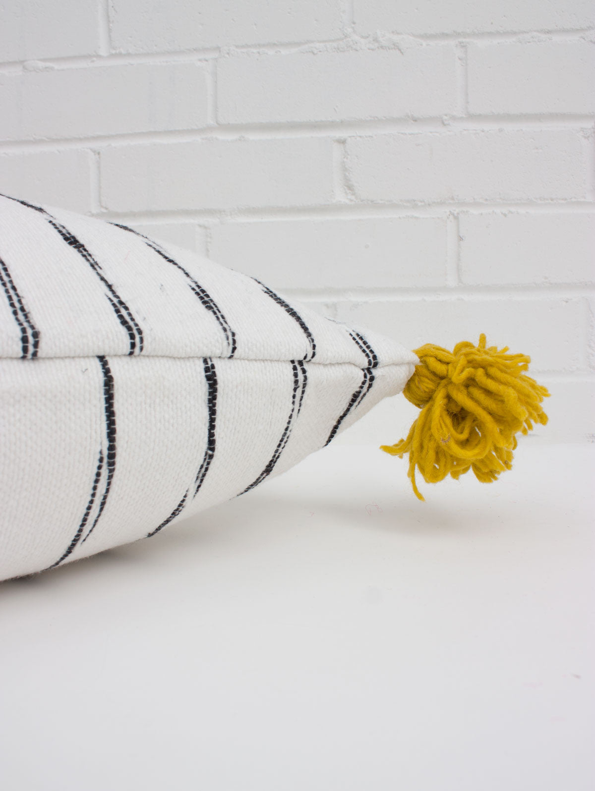 Premium White Cotton Scribble Stripe Square Cushion Cover - Chartreuse Green Decorative Pillow Case for Sofa, Bed, Chair - Home Decor & Living Room Accent