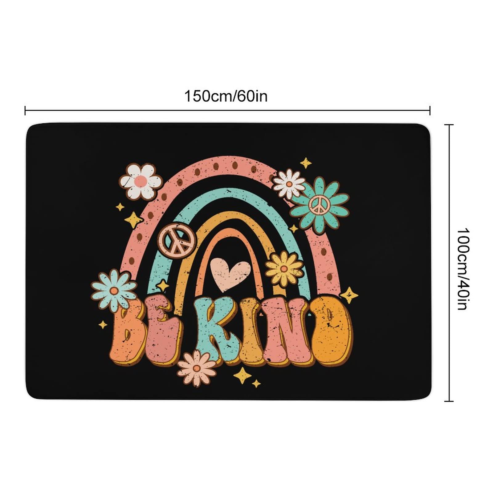 Vibrant Retro Rainbow Area Rug - Soft 5x6.5ft Kids Floor Mat for Bedroom, Nursery & Playroom | Durable Non-Slip Carpet for Girls Room, Teen Dorm & Living Space Decor | Perfect for Science & Feminism Themed Rooms