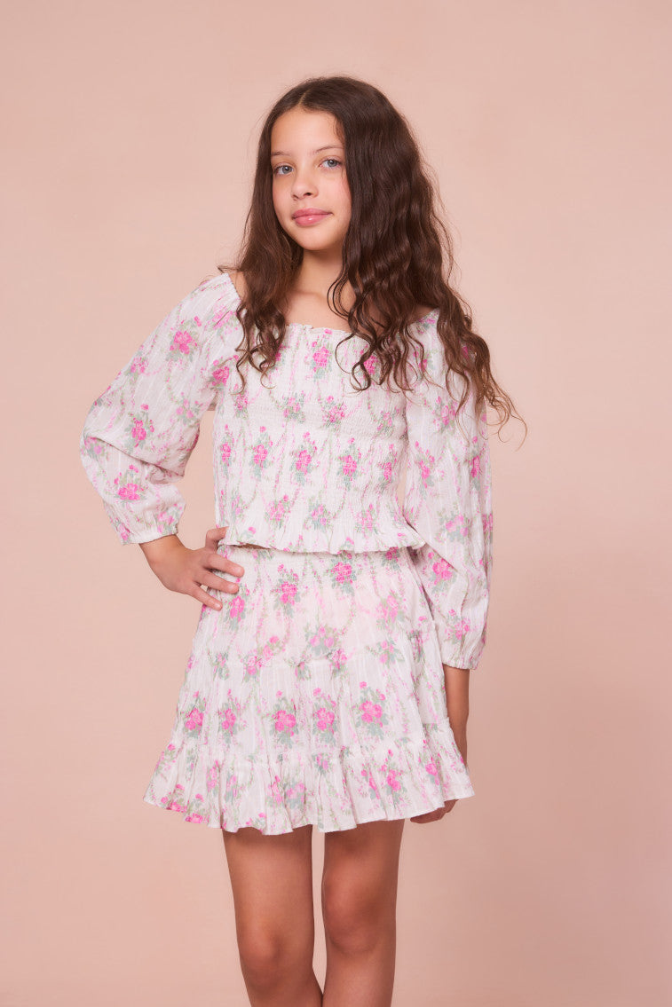 Girls' Floral Cotton Skirt - Soft & Comfortable Summer Dress for Kids - Perfect for School, Parties & Outdoor Play