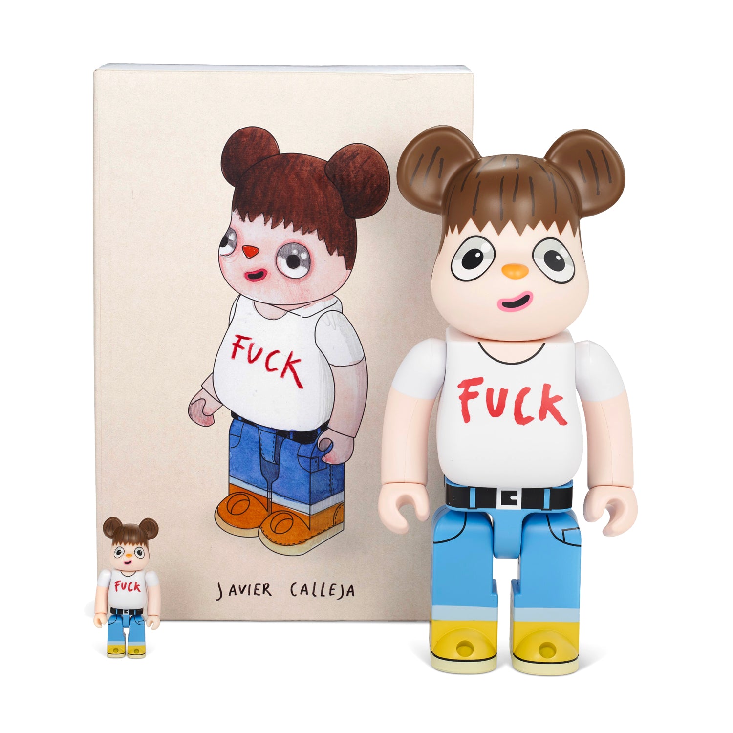 JAVIER CALLEJA x Be@rbrick 'Fuck You' (2018) Limited Edition Designer Art Toy Figure Collectible Set - Perfect for Art Collectors, Pop Culture Enthusiasts & Home Decor Display