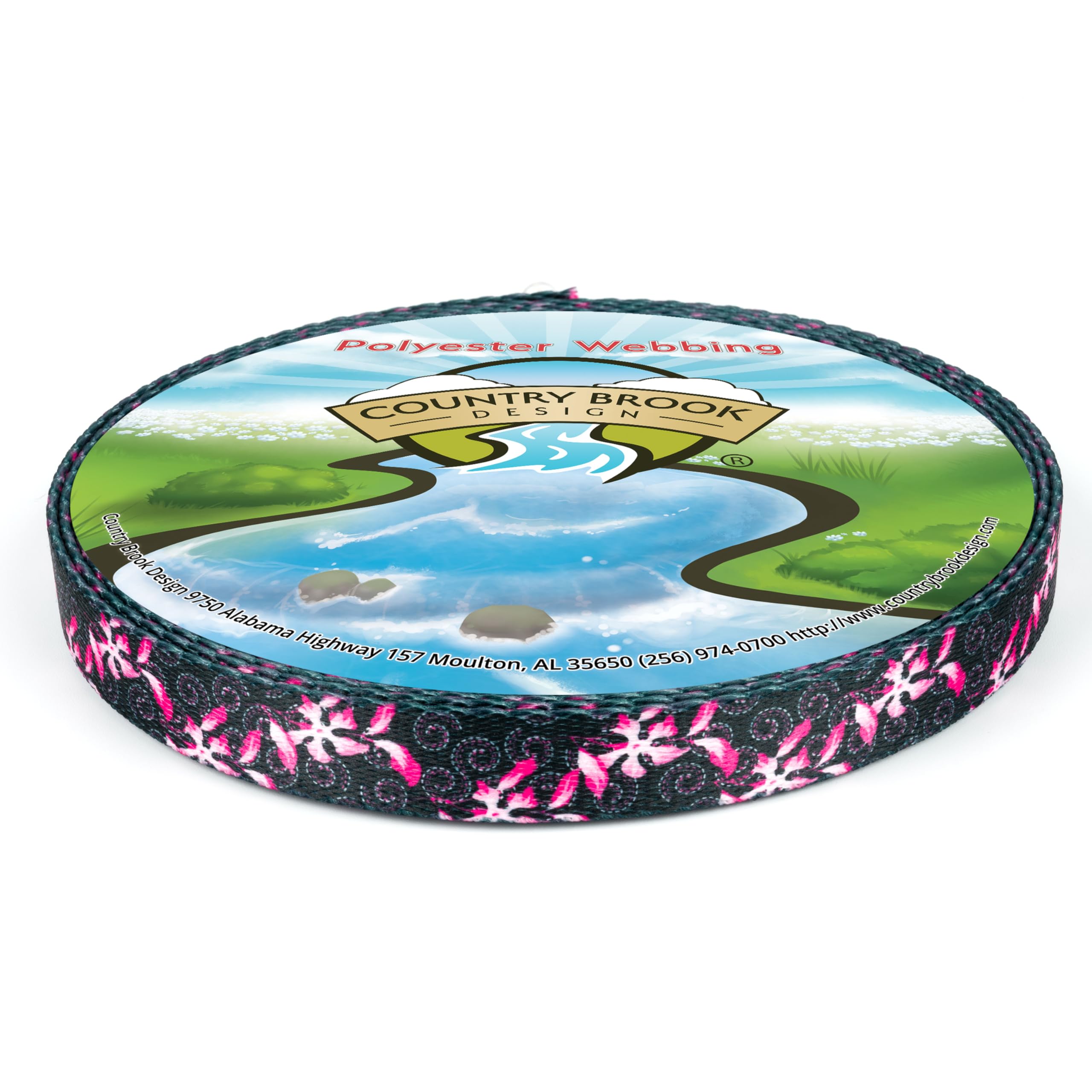 Country Brook Design - Pink Honeysuckle Breeze Polyester Webbing for DIY Crafts, Home Decor, and Fashion Accessories | Soft & Durable Material for Sewing, Scrapbooking, and Gift Wrapping