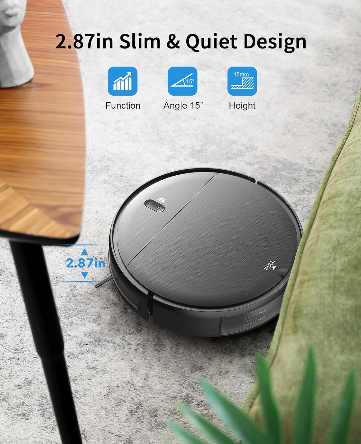 Smart Robot Vacuum Mop Combo - WiFi/App Control for Hard Floors & Pet Hair