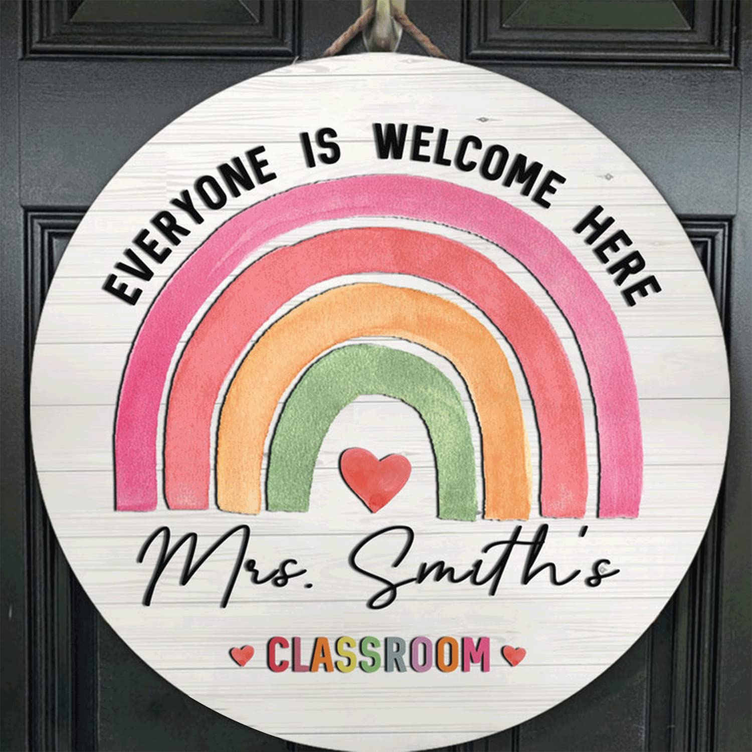 Custom Rainbow Welcome Door Sign for Teachers - Personalized Classroom Decor for Back to School & Appreciation Gifts