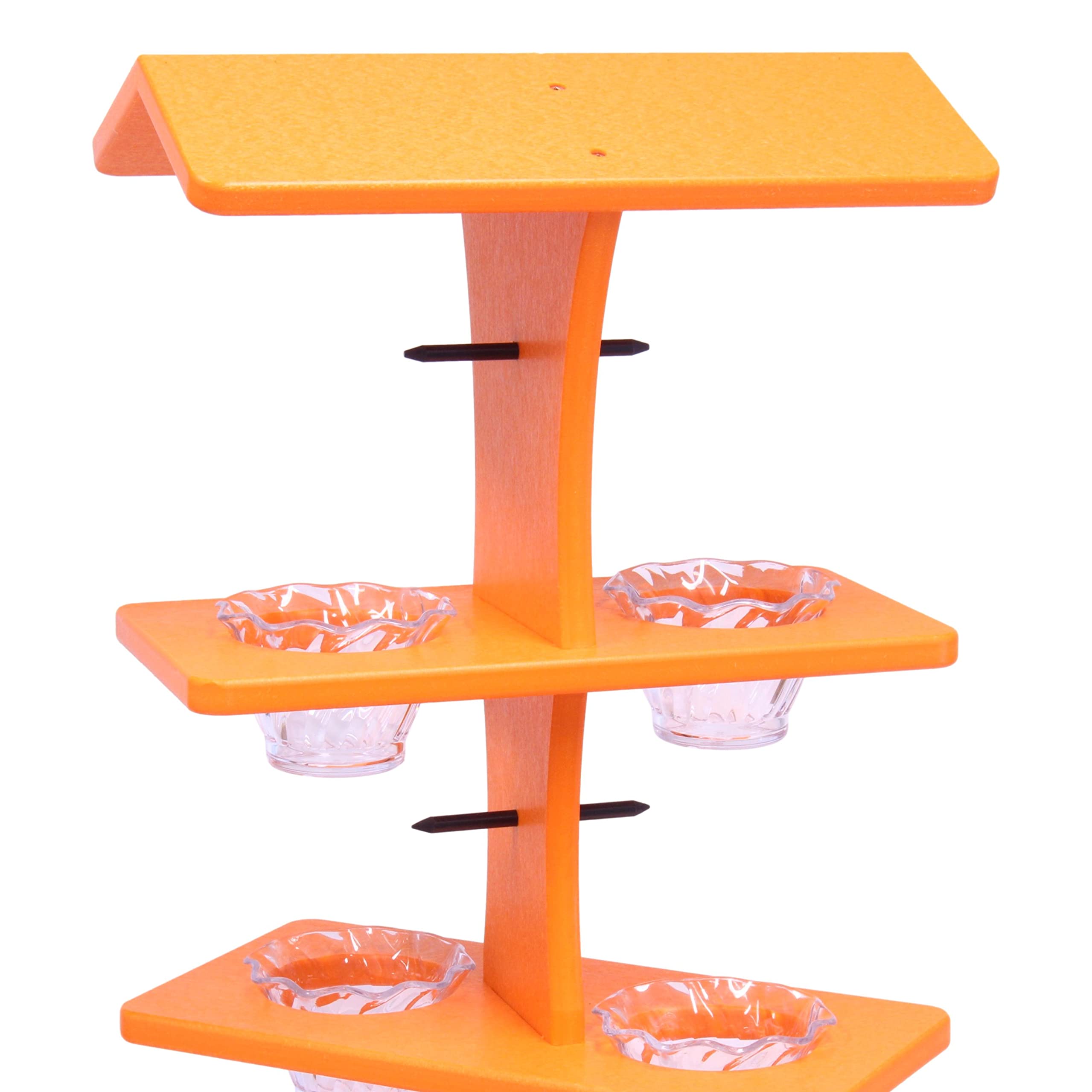 Premium Triple Deck Oriole Bird Feeder with Jelly Cups & Orange Pegs - Durable Poly Lumber Construction - Made in USA - Perfect for Backyard Birdwatching & Attracting Orioles