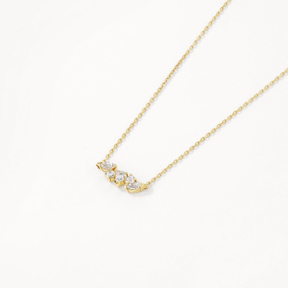 White Topaz Pendant Necklace in 14K Gold - Elegant Jewelry for Women, Perfect for Weddings, Anniversaries & Special Occasions