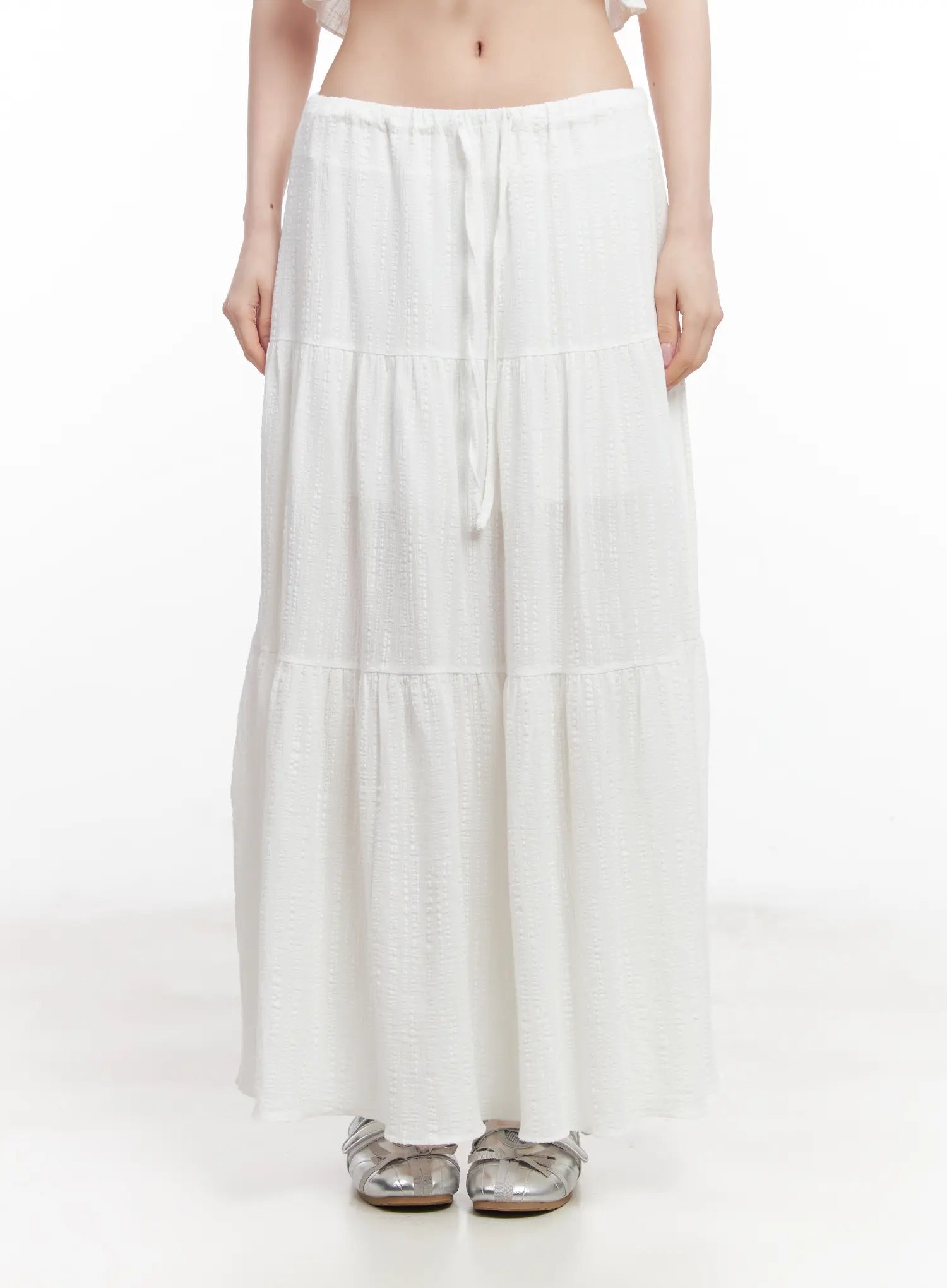 Stylish Cotton Tiered Maxi Skirt CU510 - Flowy Boho Summer Dress for Women - Perfect for Beach, Vacation & Casual Outings