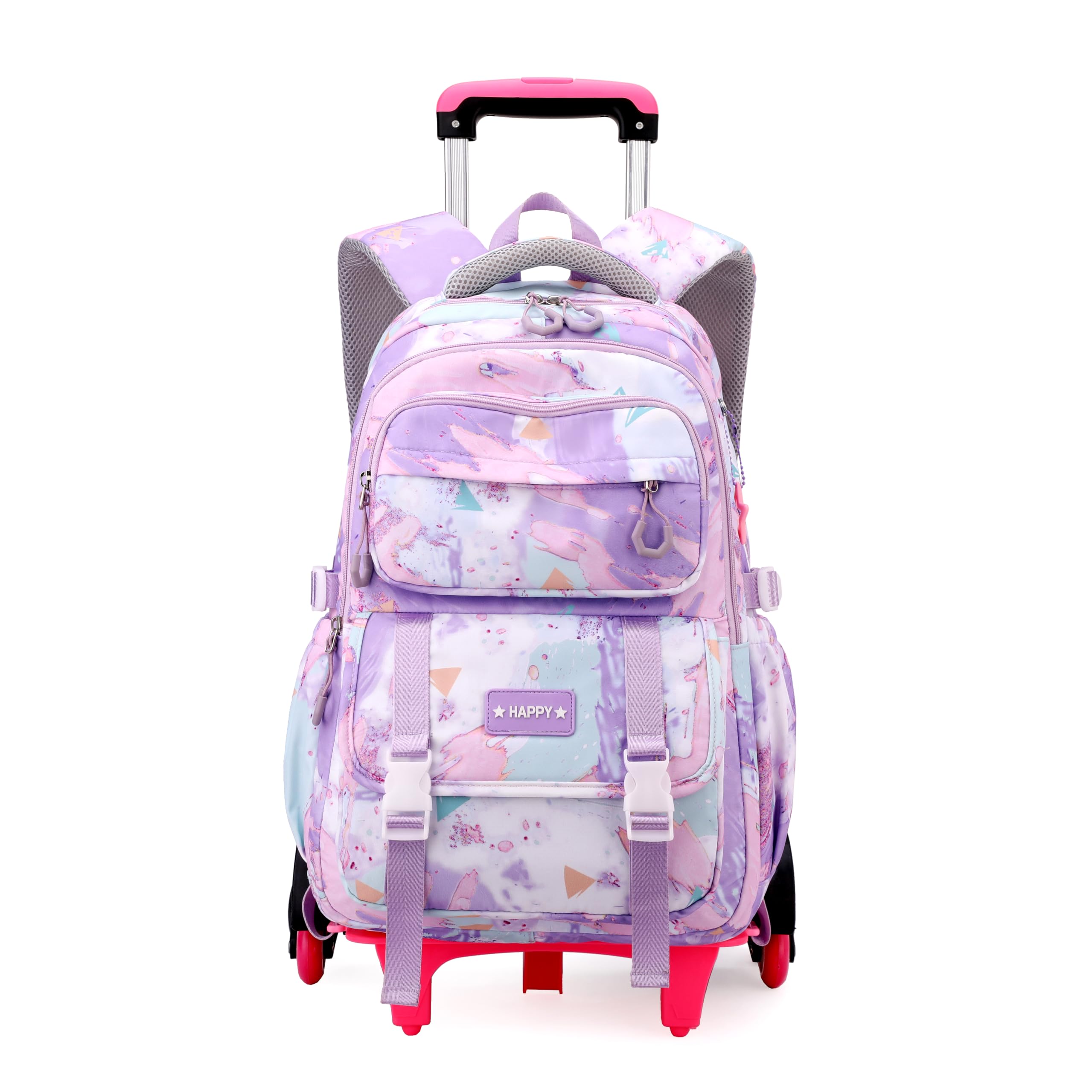 Kids Rolling Backpack for School - Lightweight Wheeled Bookbag with Extendable Handle for Girls & Boys, Perfect for Elementary Students | Great for Travel, Daily Commute & Classroom Use
