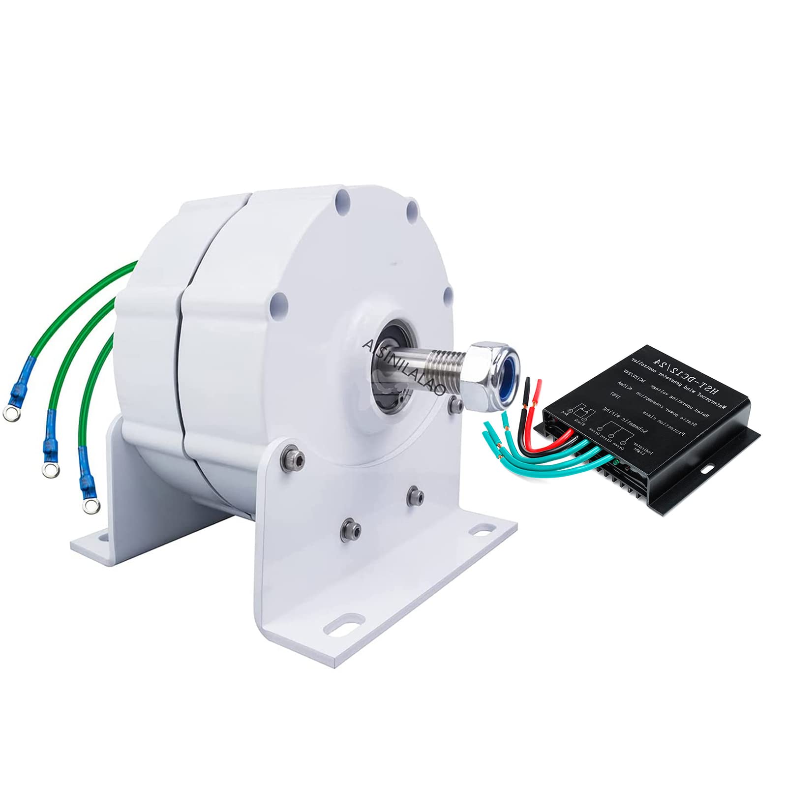 4500W Gearless Permanent Magnet Generator - 12V/24V/48V Low Speed AC Alternator for Wind Turbine & Hydro Power System with Controller - Perfect for Off-Grid Renewable Energy Solutions, Home & Farm Use
