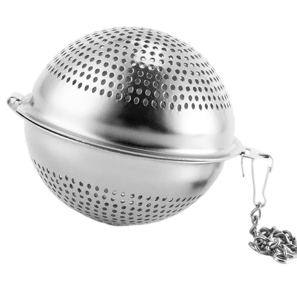 Bticx 5.2CM Stainless Steel Mesh Tea Ball Strainer with Chain - Durable Tea Infuser for Loose Leaf Tea, Herbs, Spices & Seasonings - Perfect for Home Brewing, Iced Tea & Cooking