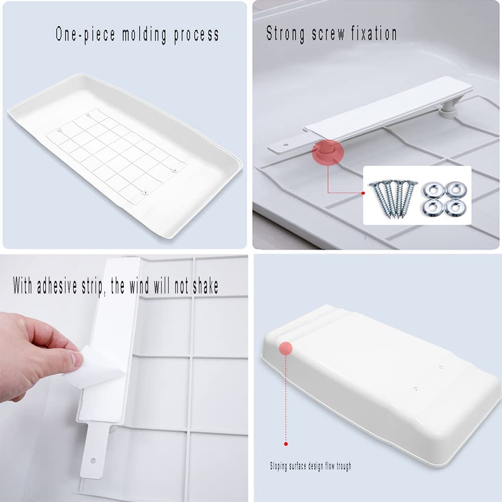 Heavy Duty PVC Outdoor Air Conditioner Cover - Waterproof, Dustproof, Snowproof, UV Resistant - Easy Installation - 95x43cm (White) - Perfect for Protecting AC Units from Harsh Weather and Debris