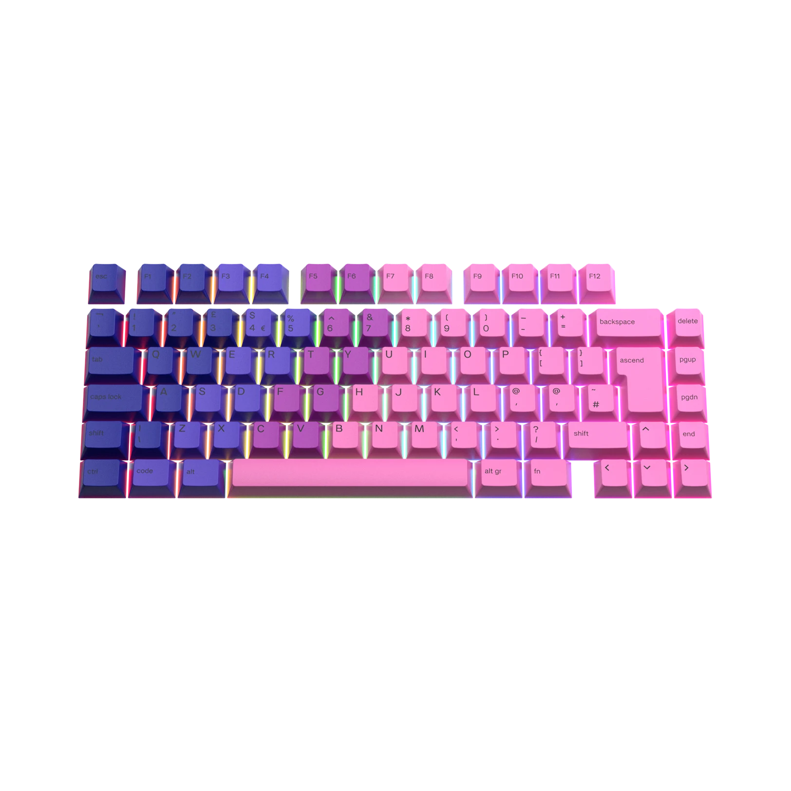Custom Nebula Keycaps for Mechanical Keyboards - UK Layout | Durable PBT Material, RGB Backlit Compatible | Perfect for Gaming, Typing & Office Work