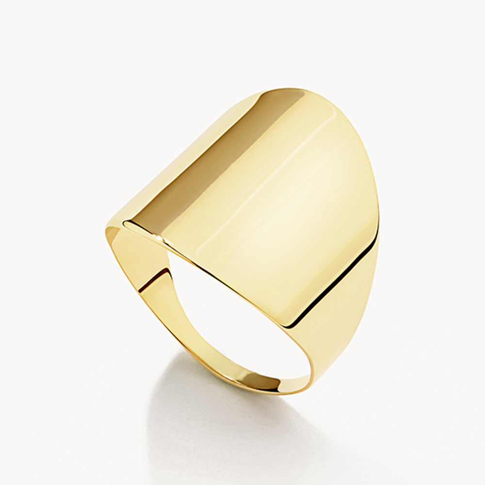 10k Gold Tapered Barrel Ring for Women - Elegant Stackable Minimalist Jewelry for Everyday Wear & Special Occasions