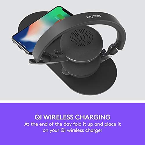 Logitech Zone Wireless Bluetooth Headset - Microsoft Teams Certified (Renewed) - Noise Cancelling Headphones for Office, Remote Work & Video Conferencing