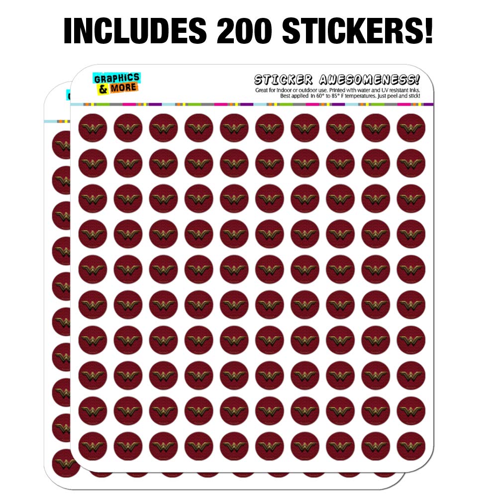 Justice League Wonder Woman Logo Planner Stickers - Scrapbooking, Bullet Journal, DIY Craft Supplies for Fans & Collectors | Perfect for Journals, Calendars, and Gift Decorations