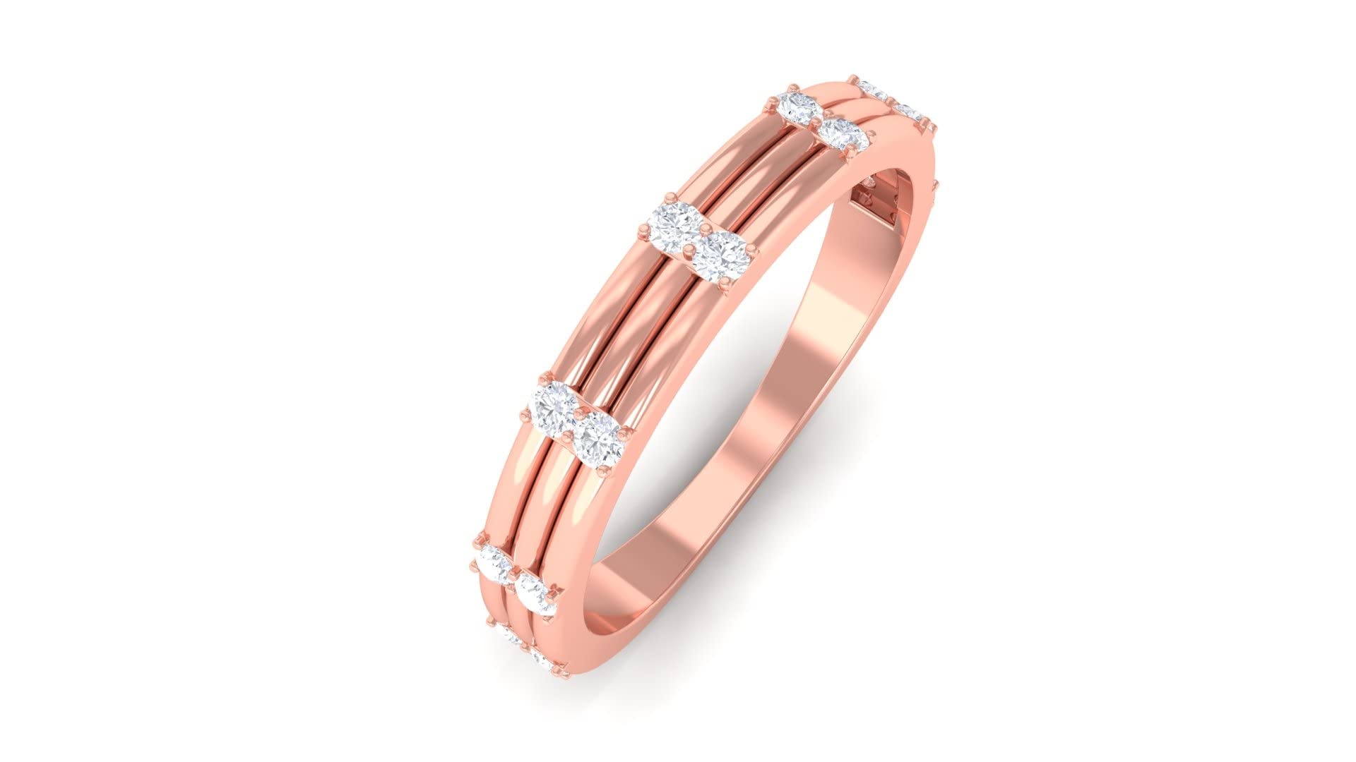 0.50 CT Certified Moissanite Band Ring for Women - 14K Solid Gold Round Cut Simple Wedding Ring - Perfect for Engagement, Anniversary & Everyday Wear