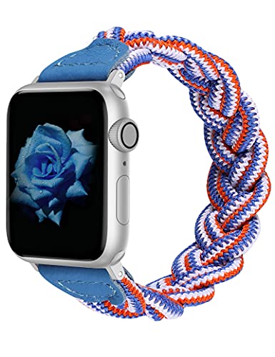 Stretchy Braided Solo Loop Band for Apple Watch 38mm 40mm 41mm 42mm 44mm 45mm 49mm - Soft Elastic Woven Bracelet Compatible with iWatch Series 8/7/6/5/4/3/2/1 & SE - Perfect for Workouts, Running & Everyday Wear