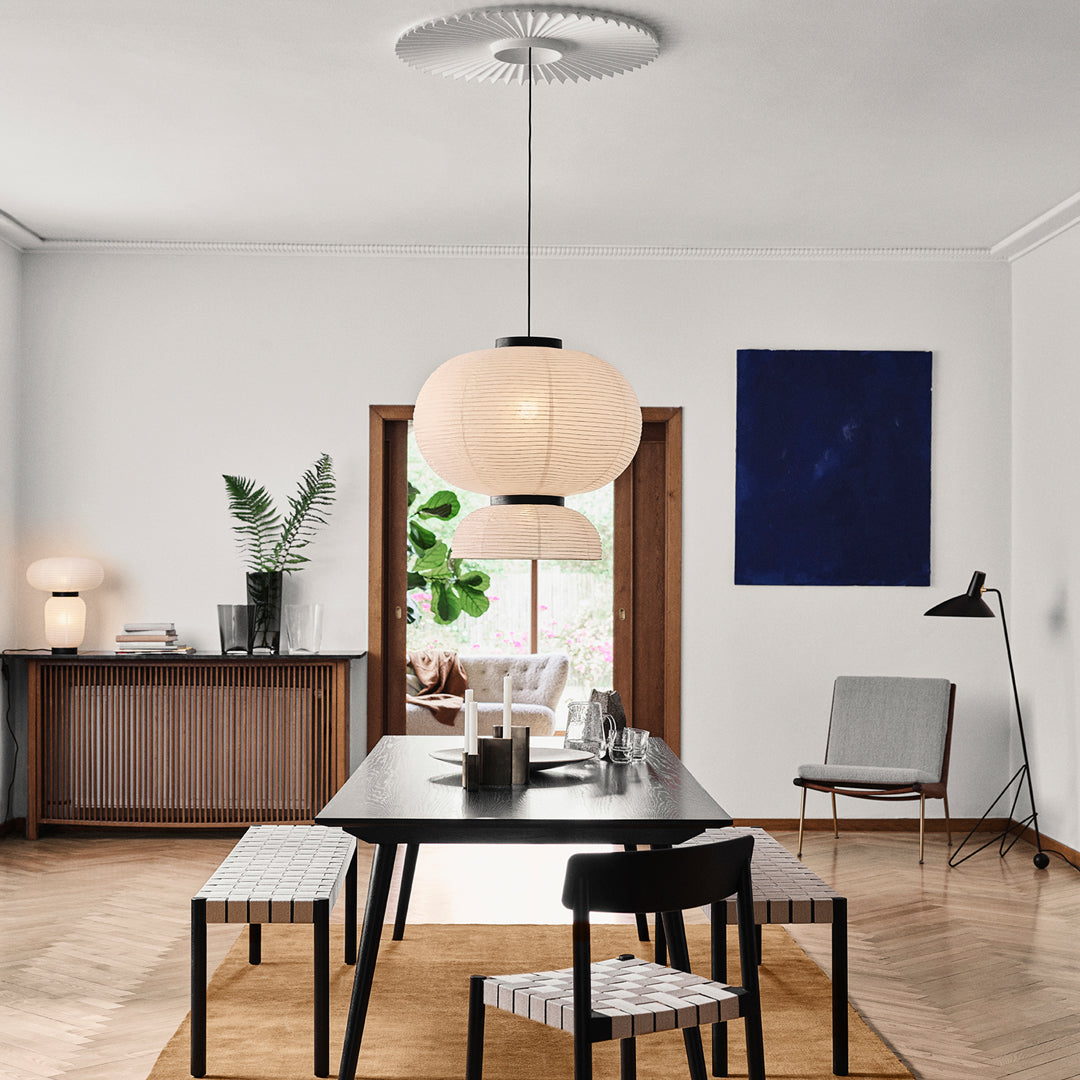 Formakami JH5 Pendant Light - Modern Paper Pendant Lamp for Dining Room, Living Room & Bedroom Lighting - Scandinavian Style Hanging Light Fixture