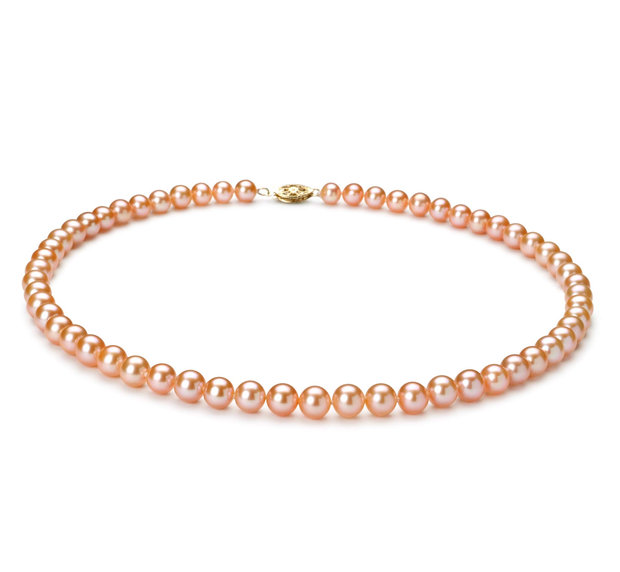 6-7mm AA Quality Pink Freshwater Cultured Pearl Necklace in Gold Filled for Women - Perfect for Weddings, Anniversaries & Special Occasions