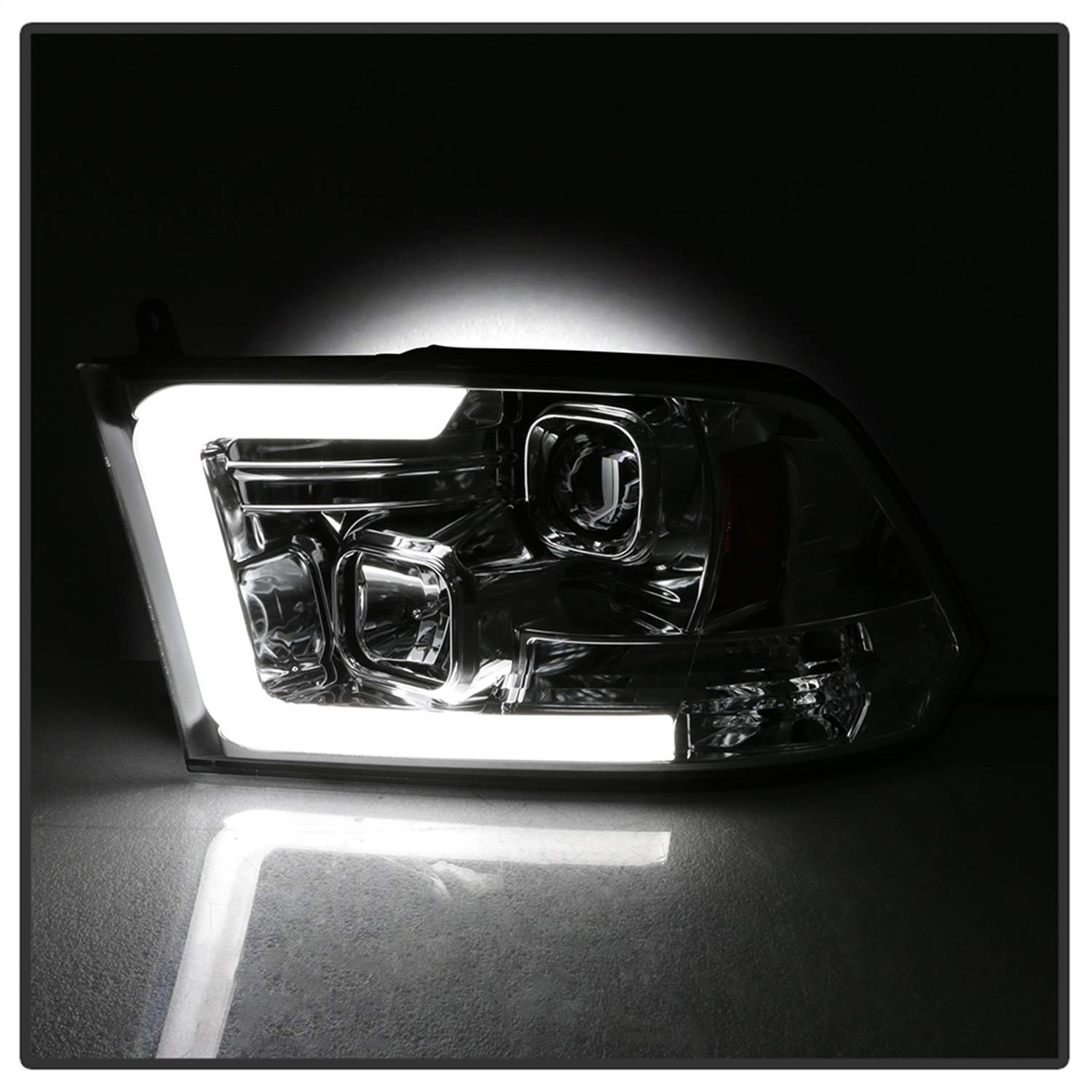 Spyder Auto 5084828 Projector Headlights with Light Bar - Dry Version 2 | High-Performance LED Headlights for Trucks & SUVs | Perfect for Off-Roading & Night Driving