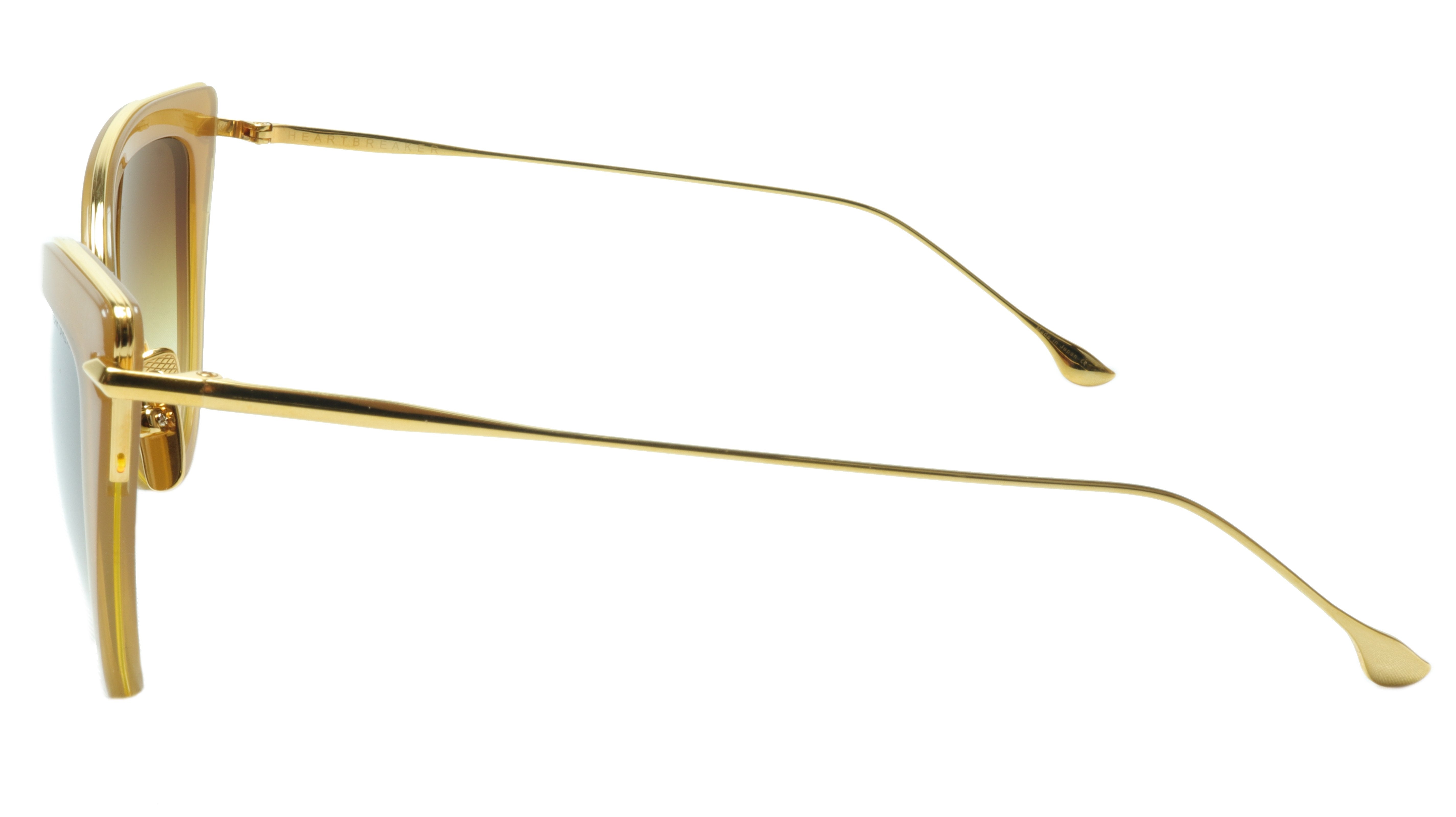 DITA Heartbreaker Sunglasses 22027 - Brown Gold Titanium Acetate Frame - Japanese Craftsmanship - 56mm Lens Width - Stylish UV Protection for Outdoor Activities, Travel & Fashion