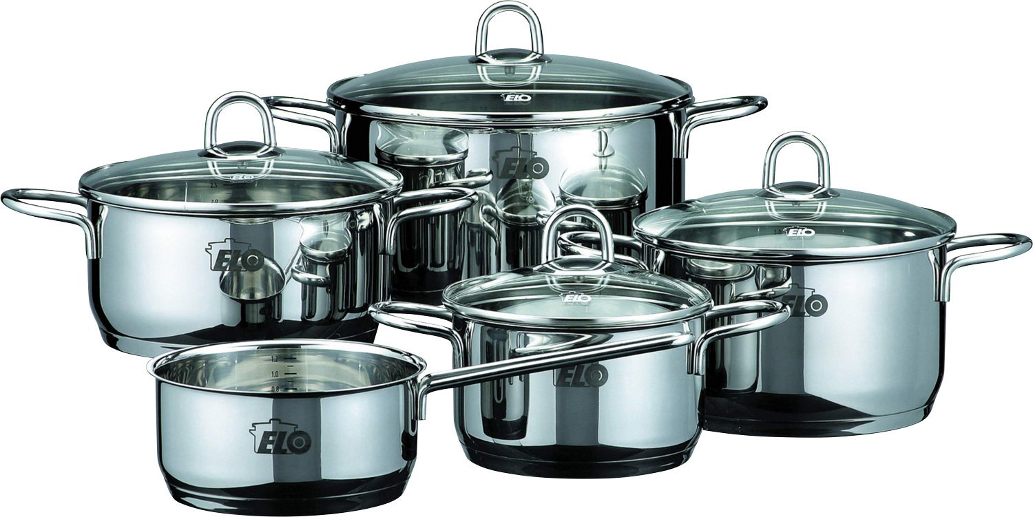 Premium Rubin Stainless Steel 9-Piece Cookware Set - Nonstick Pots & Pans with Stay-Cool Handles - Dishwasher Safe for Easy Cleaning - Perfect for Home Cooking, Professional Kitchens & Gift Giving