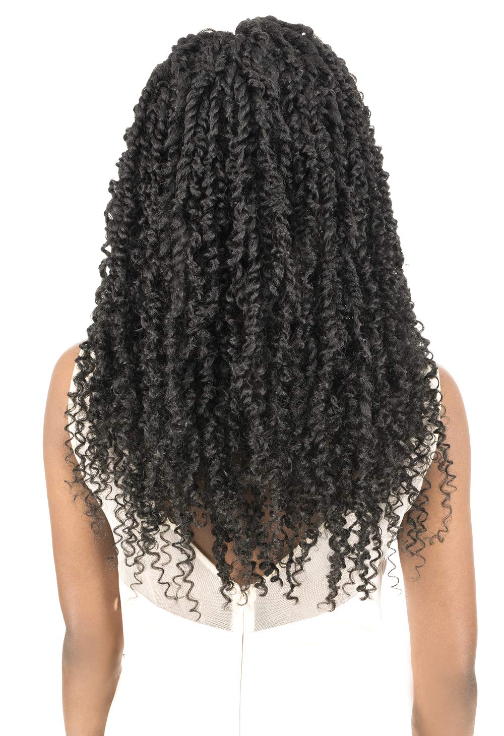 24 Inch New Born Free Magic Passion Twist Lace Front Wig - Fabulous Braided Long Length with Middle Part & Looser Ends | Lightweight Synthetic Fiber Wig for Women | Perfect for Cosplay, Daily Wear & Special Occasions