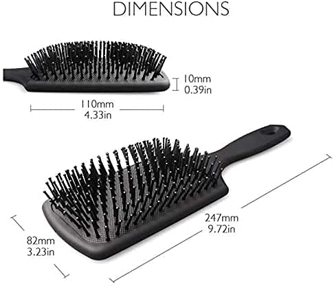 **Scheibe Hair Massage Comb for Women & Men - Paddle Hair Brush with Pins for Styling, Detangling & Scalp Massage - Professional Hair Care Tool (Black, Pack of 1) - Perfect for Home, Salon & Travel Use**
