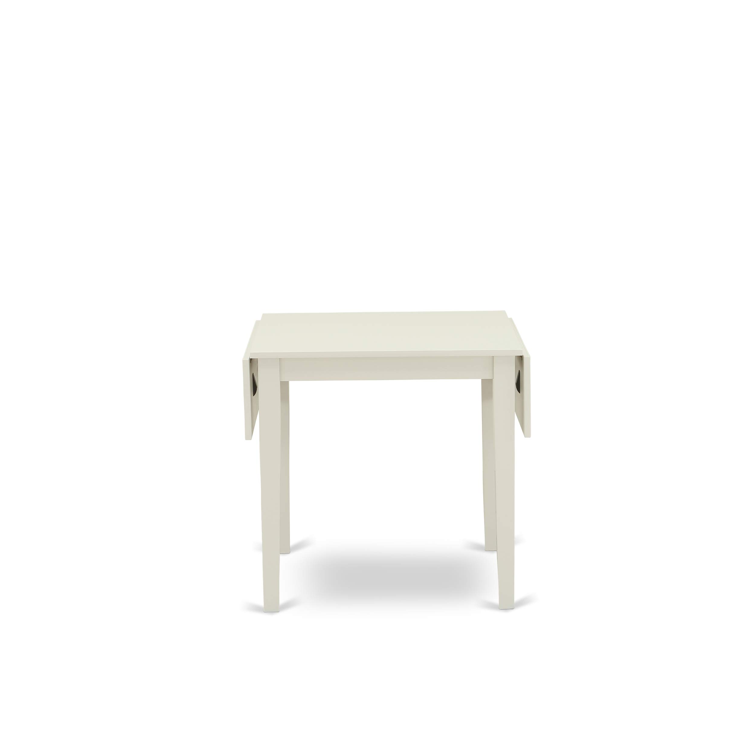 East West Furniture 5-Piece Dining Set with Drop-Leaf Table & 4 Chairs, 30x48 Inch, Linen White – Perfect for Small Kitchens, Breakfast Nooks & Compact Dining Spaces