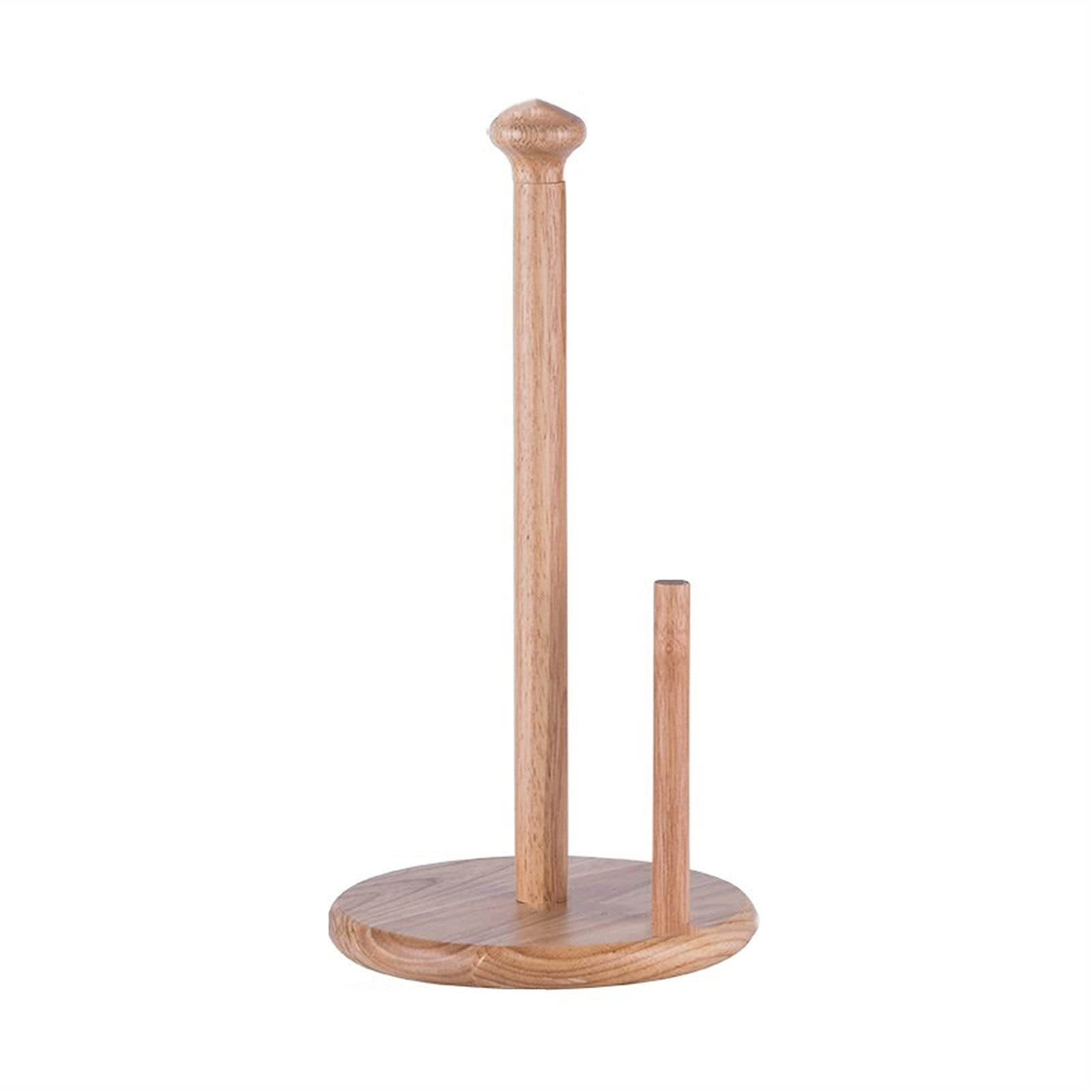 Creative Standing Paper Towel Holder - Wooden Countertop Kitchen Paper Towel Roll Rack for Cabinets & Tables | Space-Saving Home & Office Organizer (Color: B)
