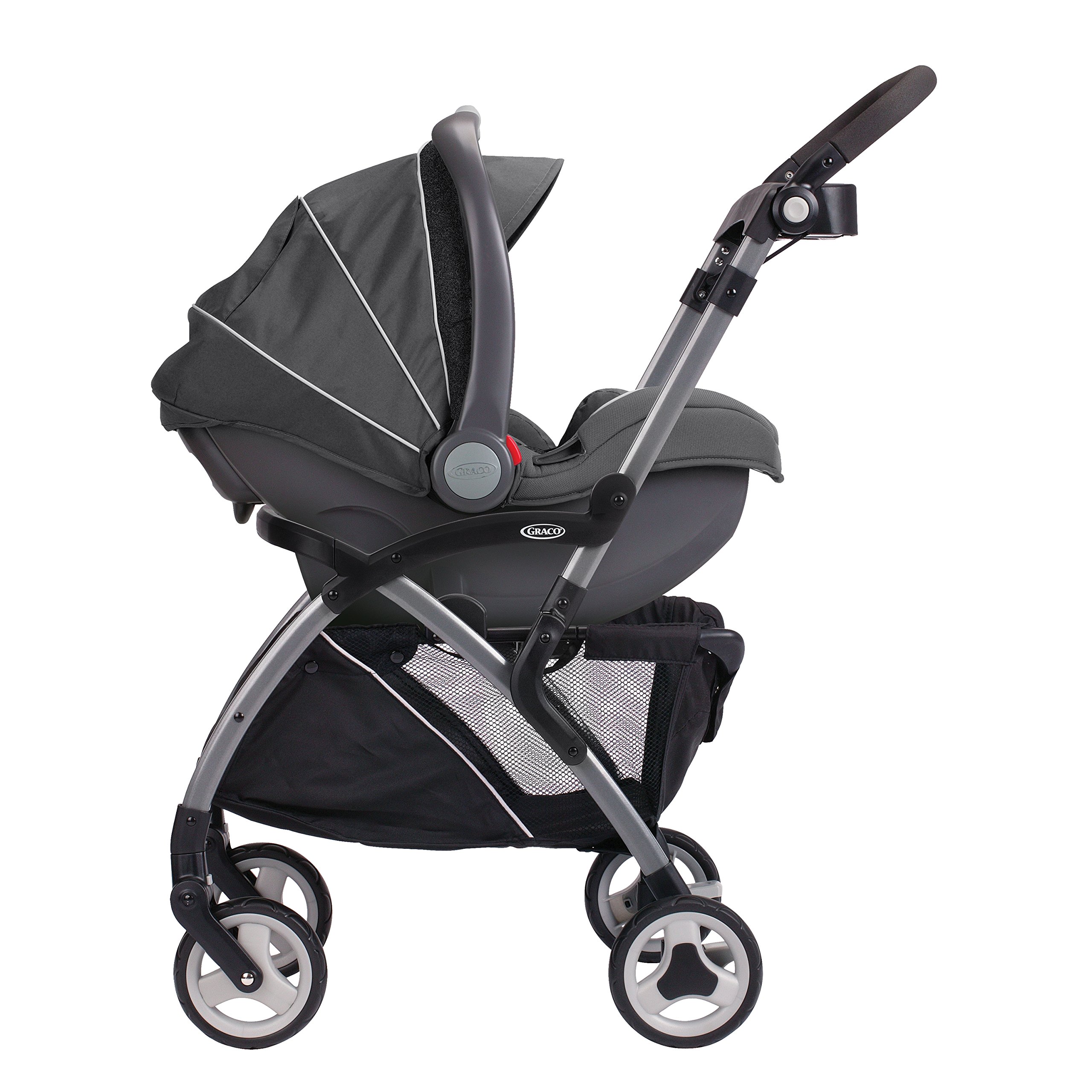 Graco SnugRider Elite Lightweight Car Seat Carrier & Travel Stroller - Compatible with All Graco SnugRide Infant Car Seats (Black) | Perfect for Air Travel, Shopping & Everyday Use with Baby