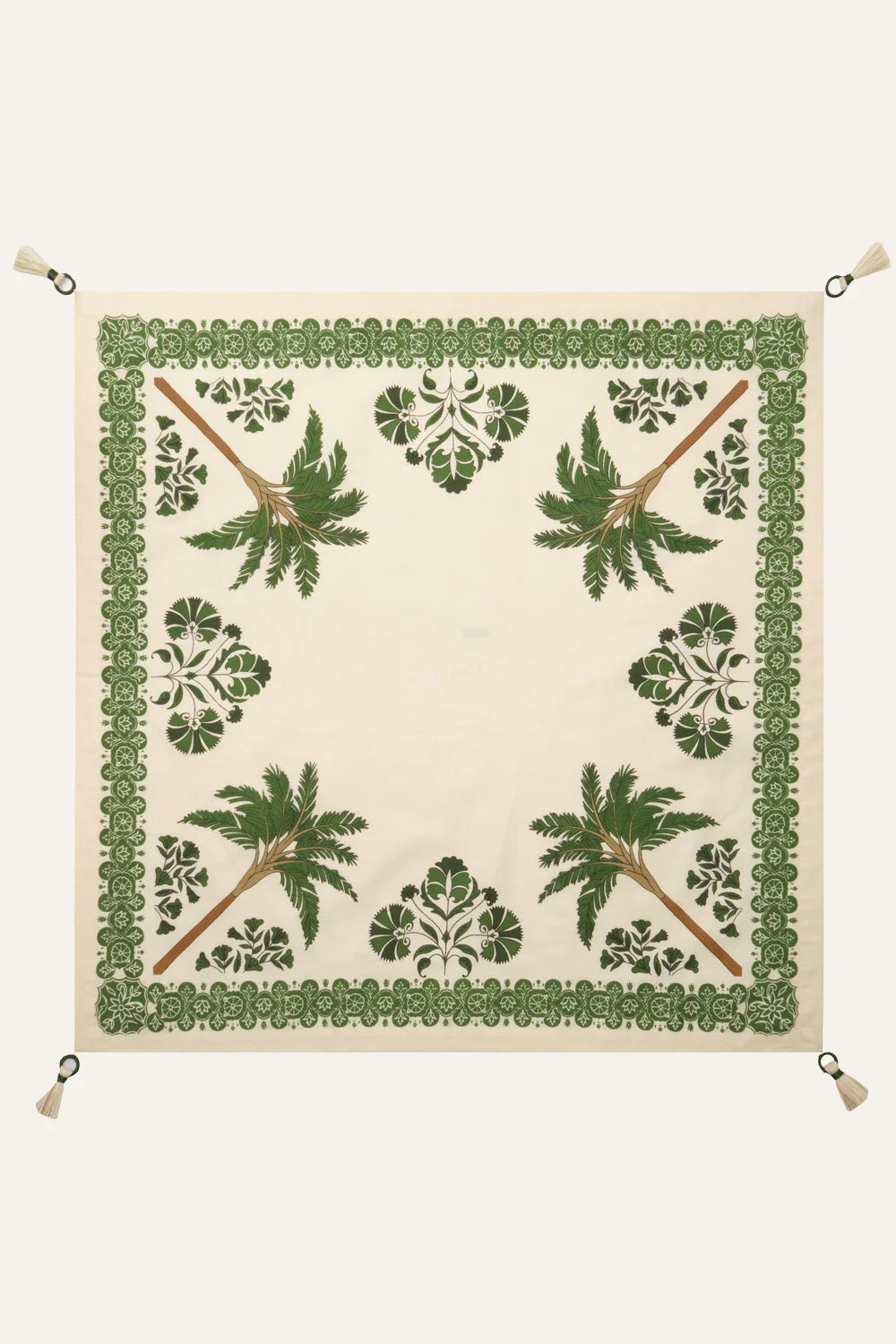 Premium Green Suzani Amazónico Napkins - Set of 4 - Elegant Cotton Table Linens for Dinner Parties, Weddings & Home Decor