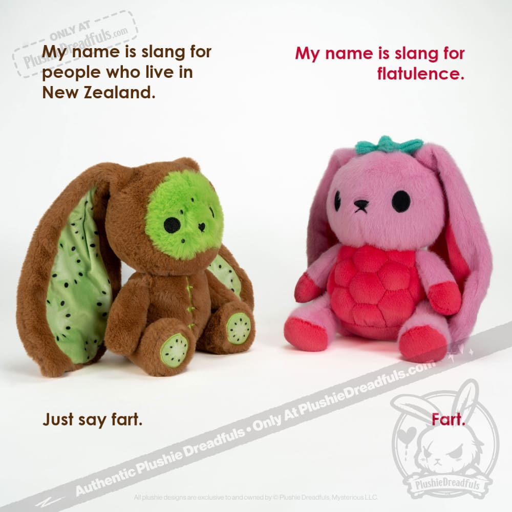 Plushie Dreadfuls Raspberry Bunny Stuffed Animal Toy - Soft Cuddly Bunny Plush for Kids, Gift & Home Decor