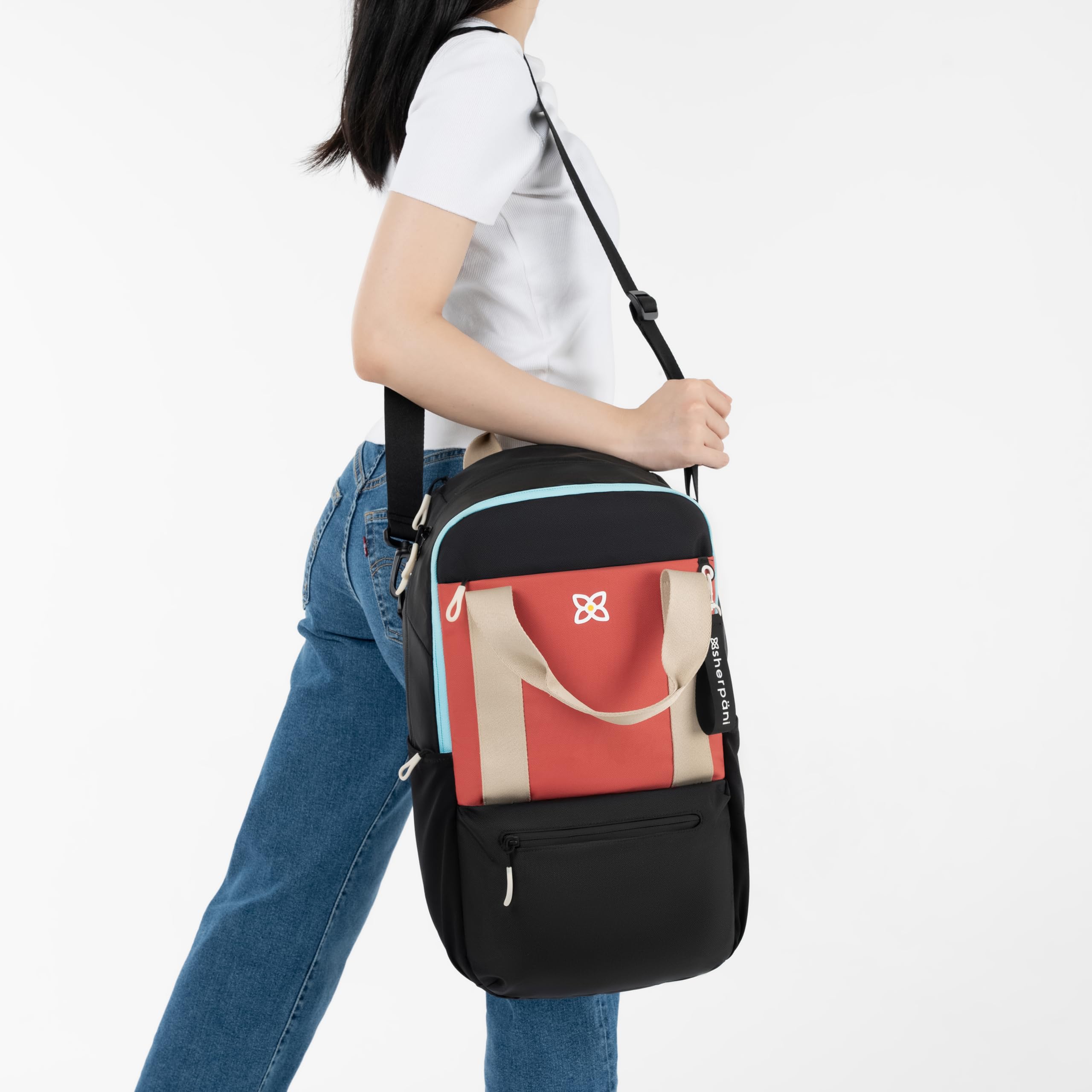 Sherpani Camden Convertible Backpack Tote for Women - Recycled Nylon Travel Backpack Purse with Laptop Compartment Fits 15