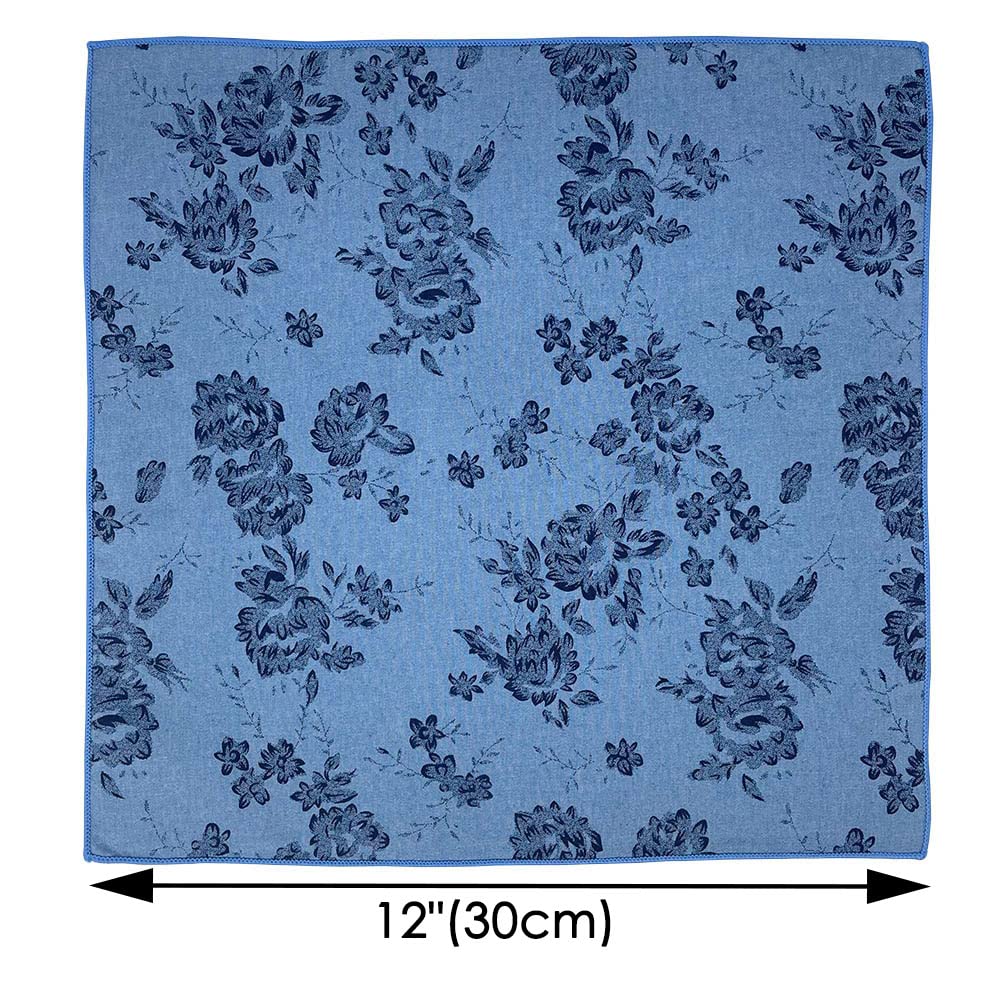 Kebocis Men's Floral Pocket Square Handkerchief - Stylish Silk Accessory for Suits, Weddings & Formal Events - Perfect Gift for Groomsmen & Business Professionals