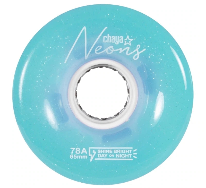 Chaya Neons Light Up Wheels 4pk - LED Glow Skate Wheels for Roller Skates & Inline Skates - Perfect for Night Skating, Rink Parties & Outdoor Fun