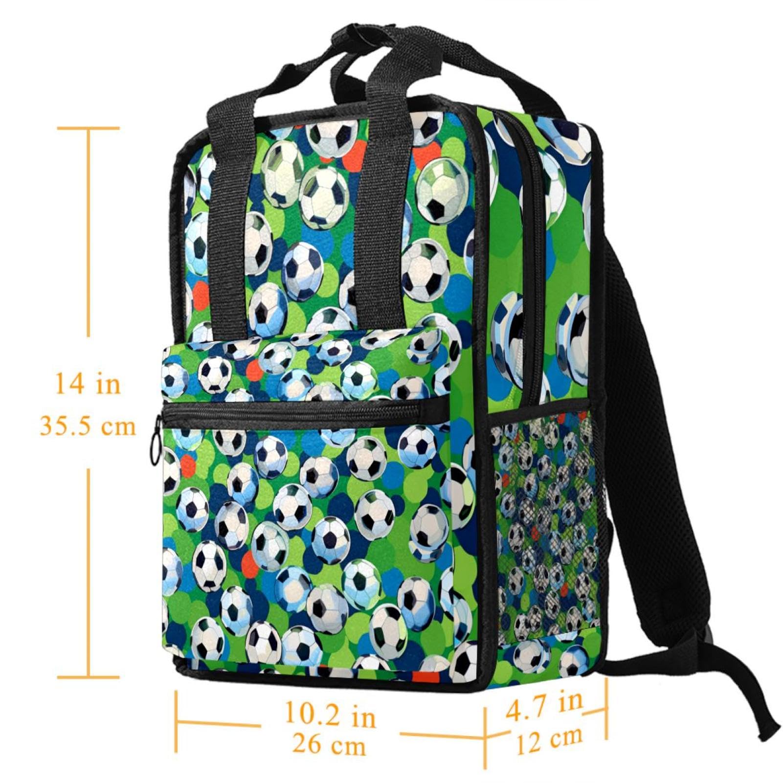 Best Travel & Work Backpack for Men & Women - Durable Laptop Backpack with Floral Soccer Ball Design - Perfect for Commuting, School, Sports & Outdoor Adventures
