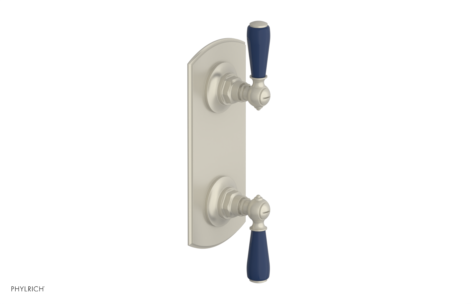 Jamestown Thermostatic Shower Valve with Volume Control & Diverter - Navy Blue Accents (Model 4738) | Perfect for Modern Bathroom Renovations & Spa-Like Shower Experiences