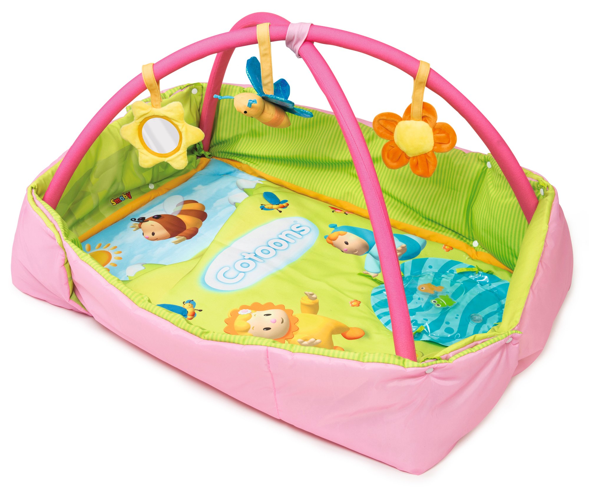 Smoby 110216 Cotoons Play Mat for Babies & Toddlers - Pink, Soft & Safe Activity Gym for Early Learning & Development - Perfect for Nursery, Playroom & Daycare Use