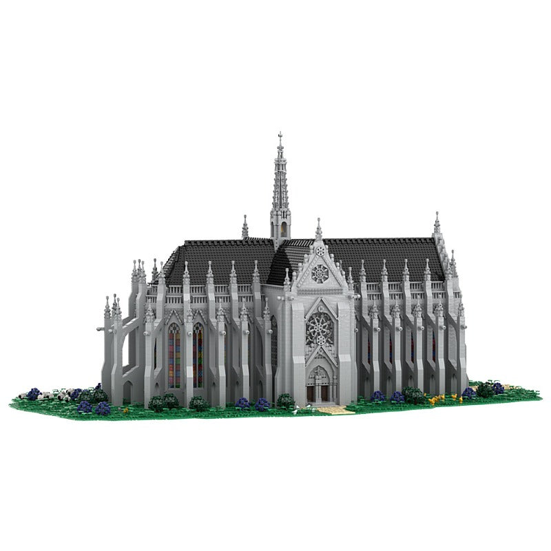 800pcs+ MOC Saint Remy's Cathedral in Reims France Building Blocks Set - Gobricks Version | DIY Architecture Model Kit for Adults & Teens | Home Decor, Gift, Display Collection