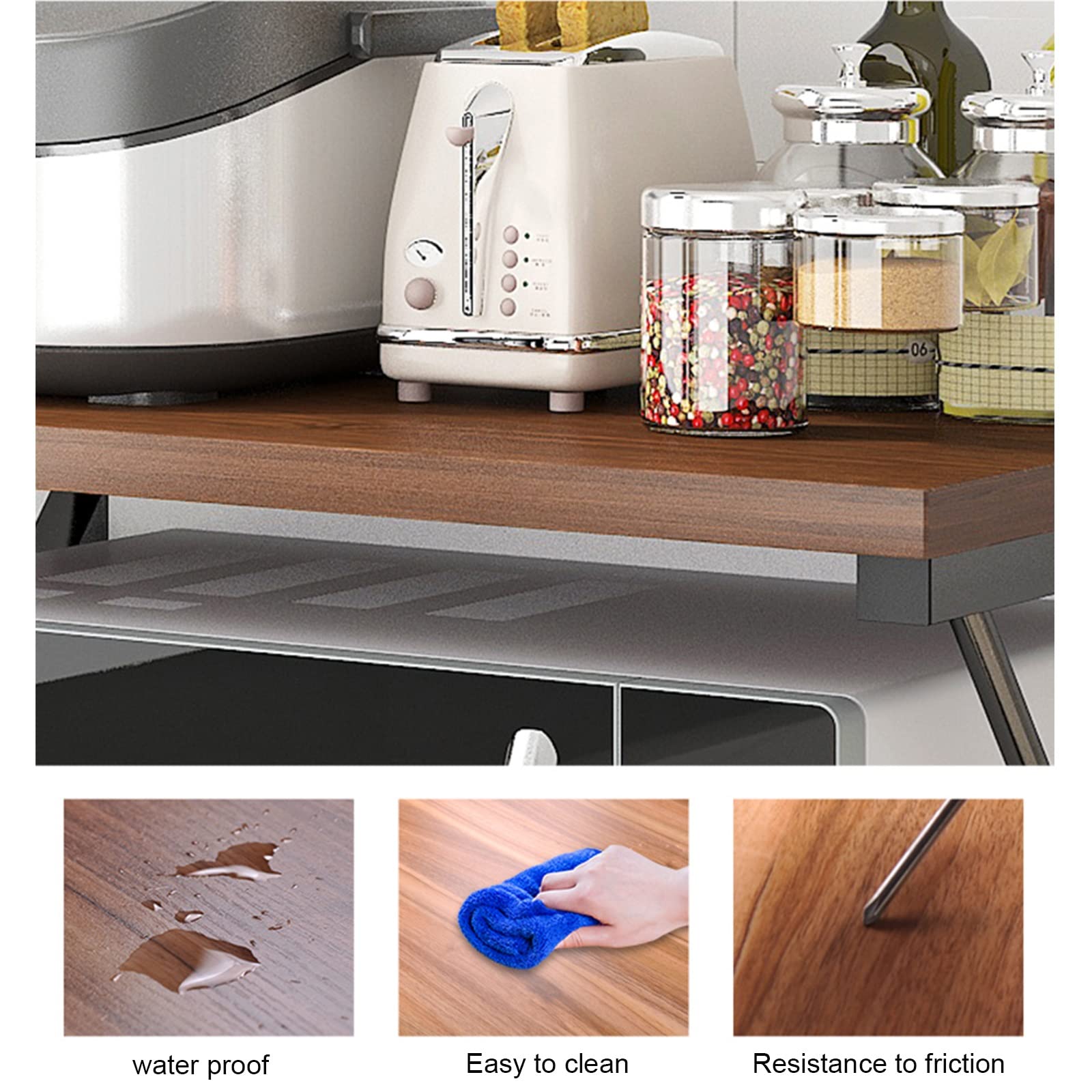 Universal Microwave Shelf for Countertop - Heavy Duty Metal Oven Rack & Kitchen Storage Organizer - Space Saving Solution for Small Kitchens, Countertops, and Pantries - Perfect for Microwaves, Toasters, and Small Appliances