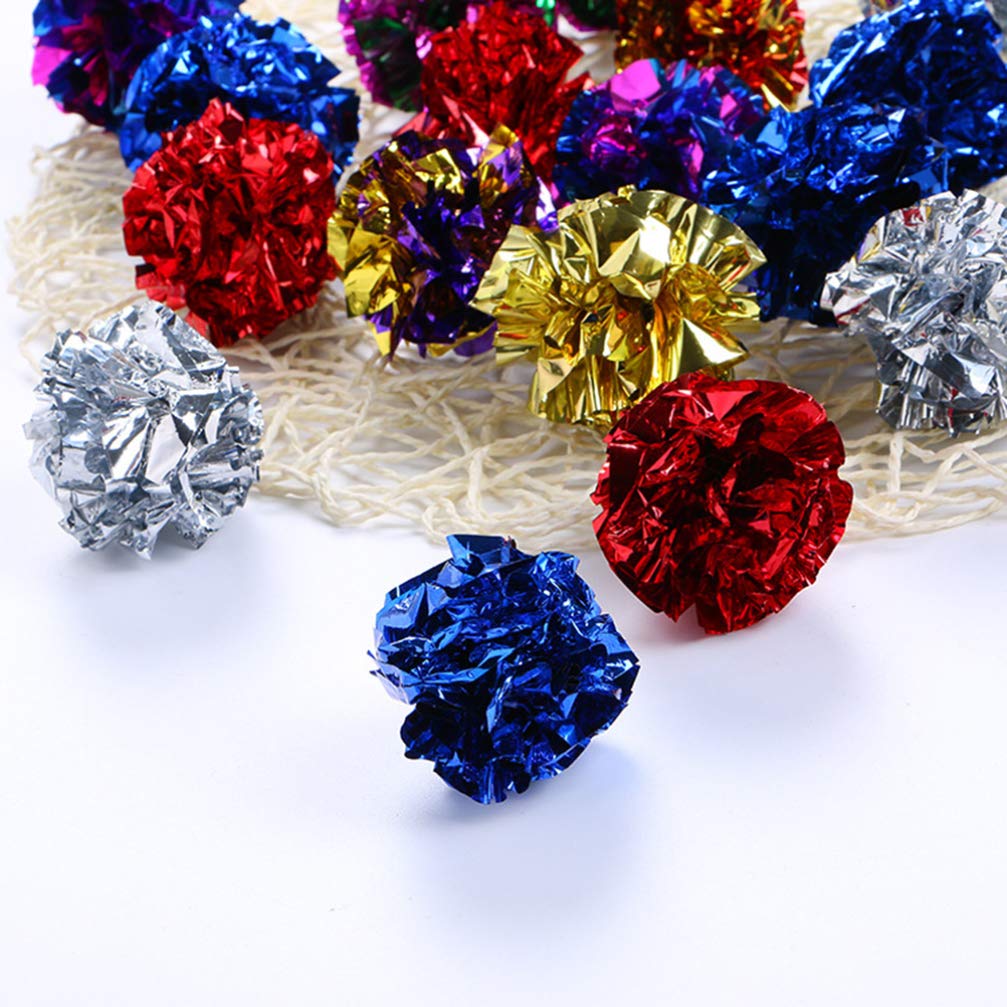 36 Pcs Crinkle Cat Toys Balls - Colorful Interactive Pet Toys for Indoor Cats, Kittens - Fun Crinkly Paper Flower Balls for Playtime, Exercise & Stress Relief