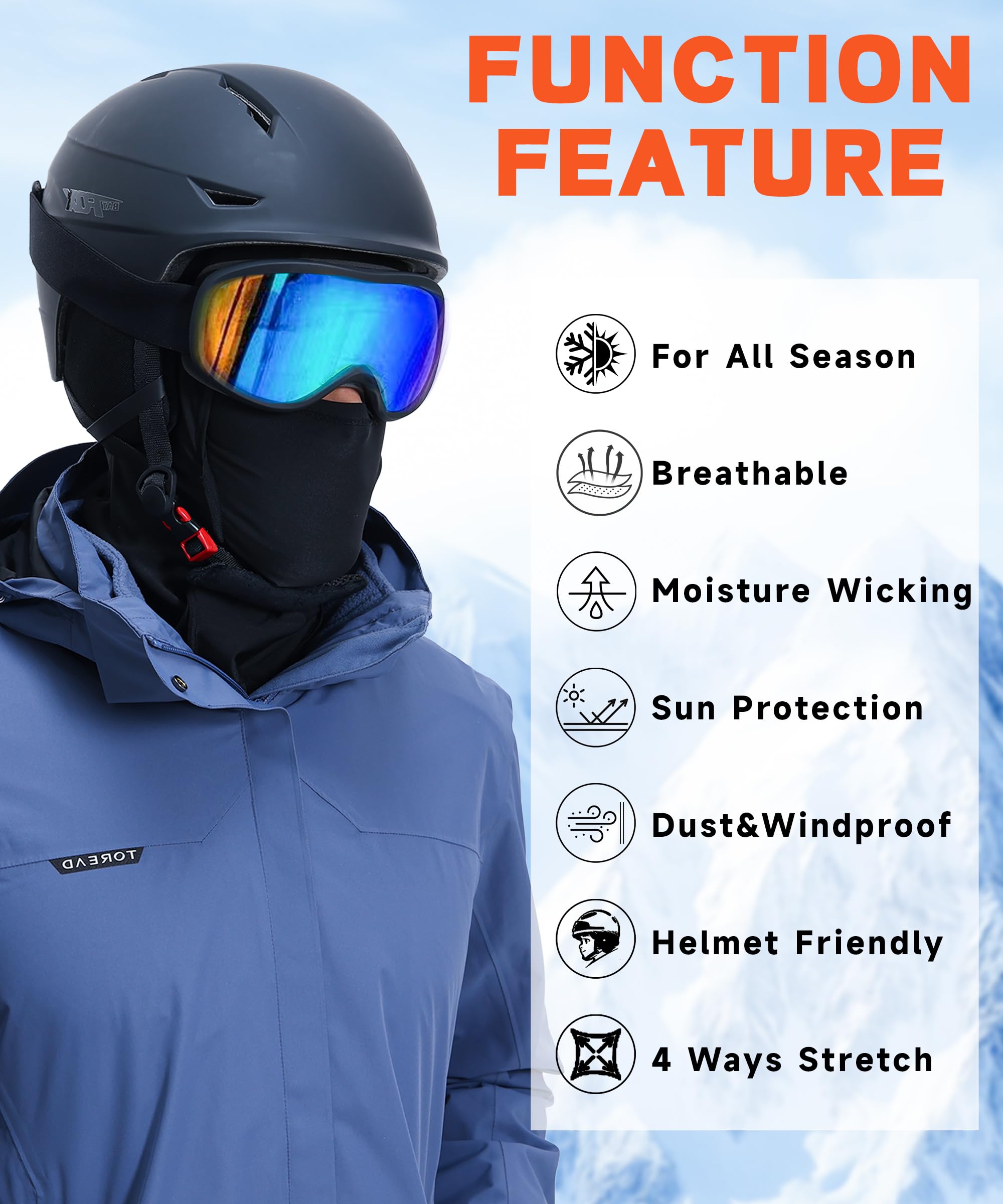 Balaclava Ski Mask for Men & Women - Windproof Full Face Cover for Snowboarding, Motorcycle & Cycling - UV Sun Protection & Cold Weather Gear for Outdoor Sports & Winter Activities