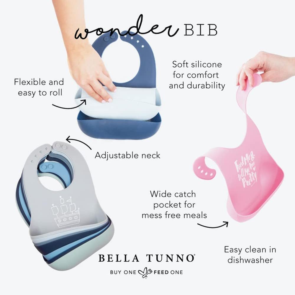 Bella Tunno Wonder Bib – Waterproof Silicone Baby Bib for Boys & Girls, Non-Toxic BPA-Free Toddler Feeding Bib – Perfect for Mealtime, Travel, and Messy Play