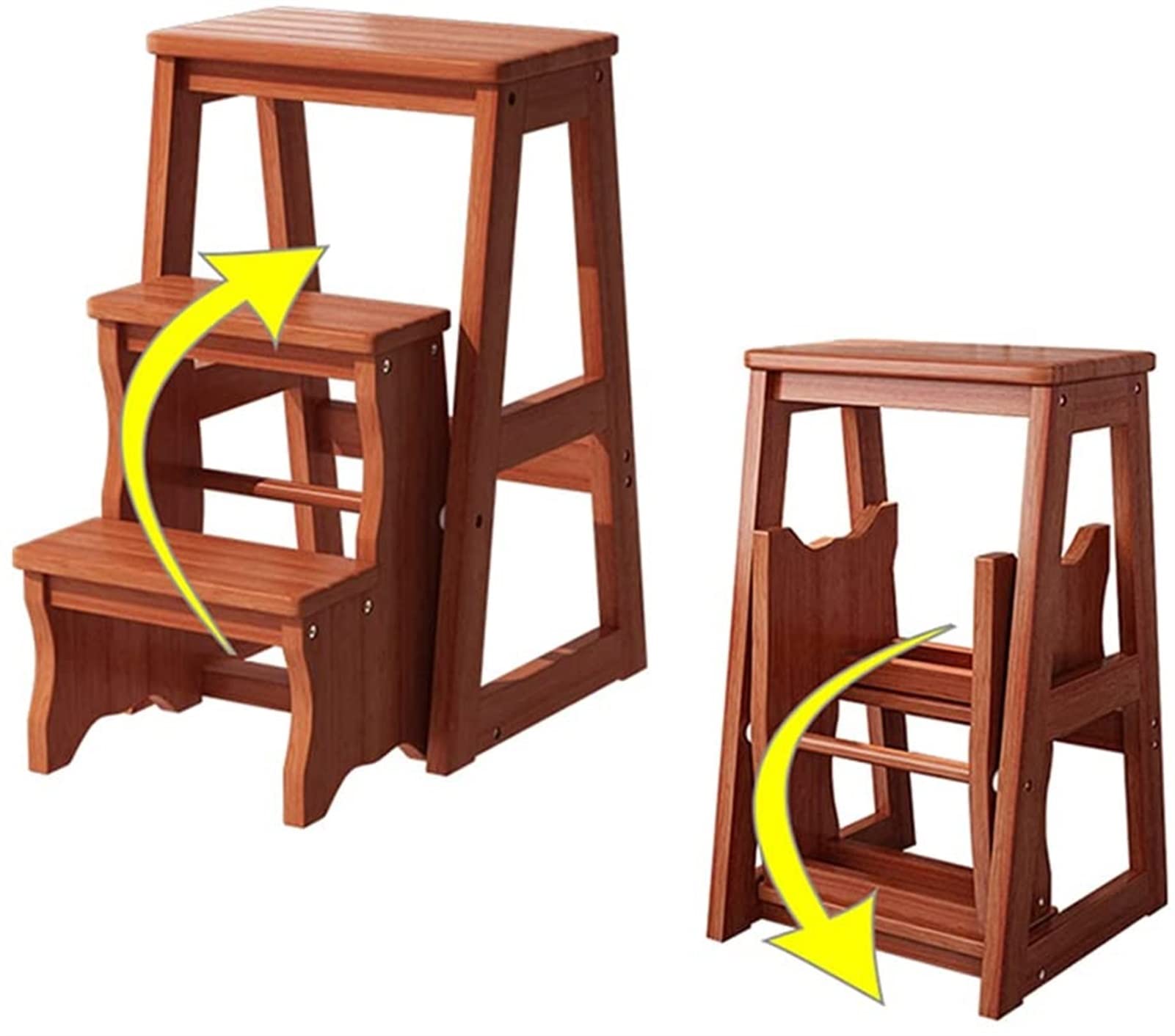 Multifunctional Modern Wooden Step Stool for Home & Library, Foldable Ladder Stool with 150kg Max Load - Perfect for Reaching High Shelves, Storage & Home Decor