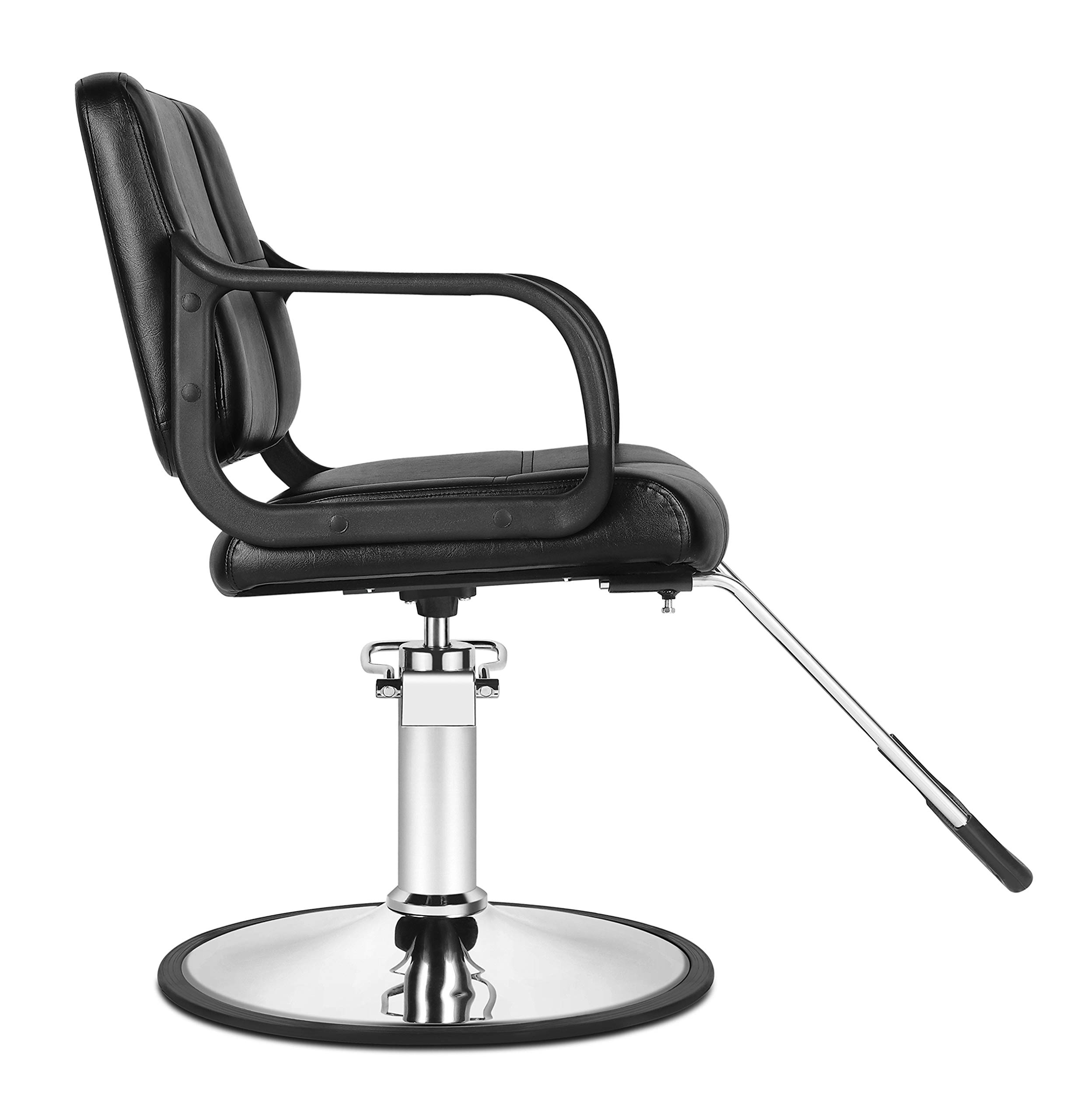 360° Swivel Hydraulic Barber Styling Chair - Classic Salon Chair for Hairdressers & Barbers - Adjustable Height, Black - Perfect for Salons, Barber Shops & Home Use