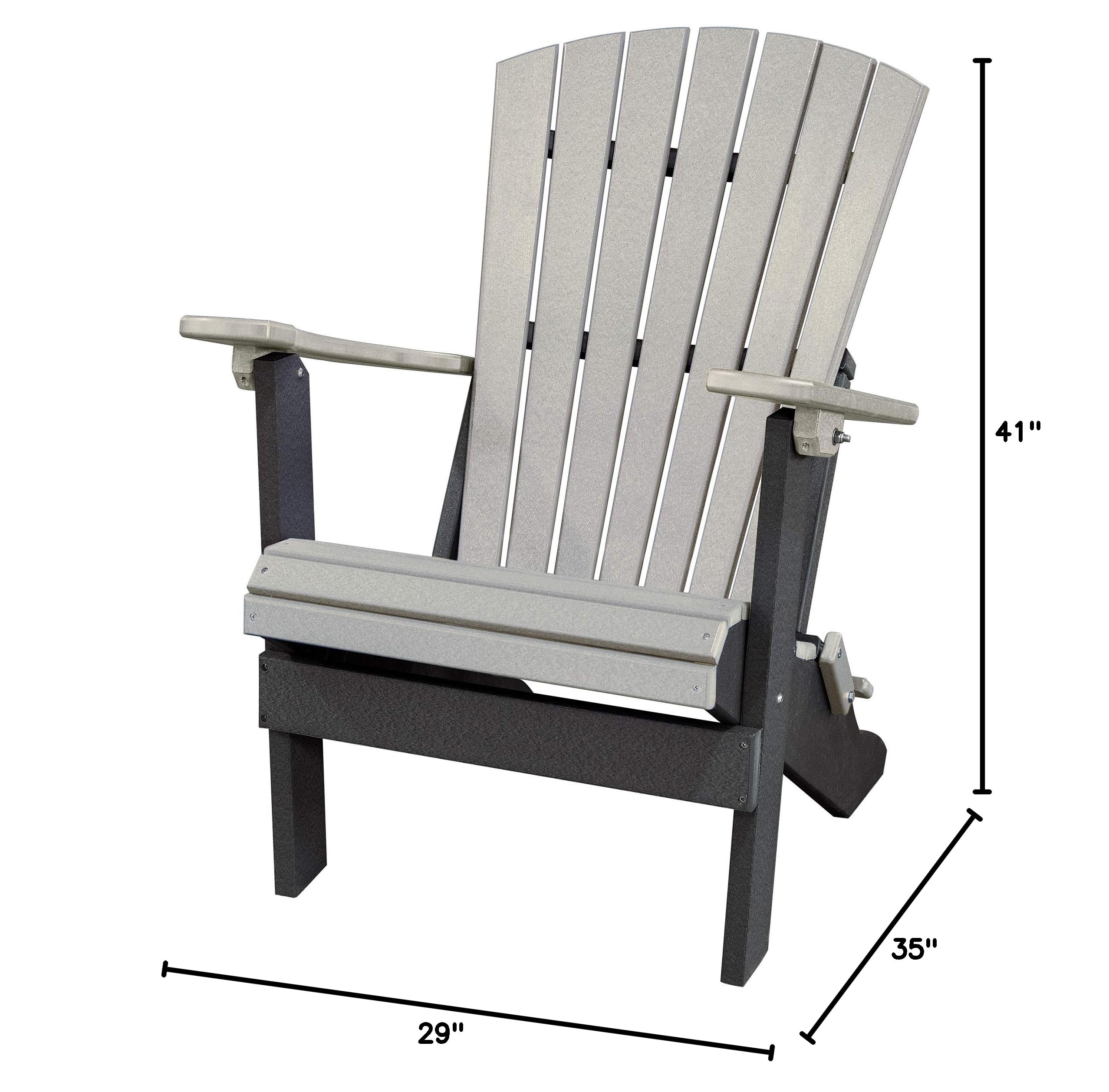 Classic Adirondack Chair - Light Gray Outdoor Patio Furniture for Garden, Deck, Poolside & Backyard Relaxation | American-Made Durable Wooden Lounge Chair