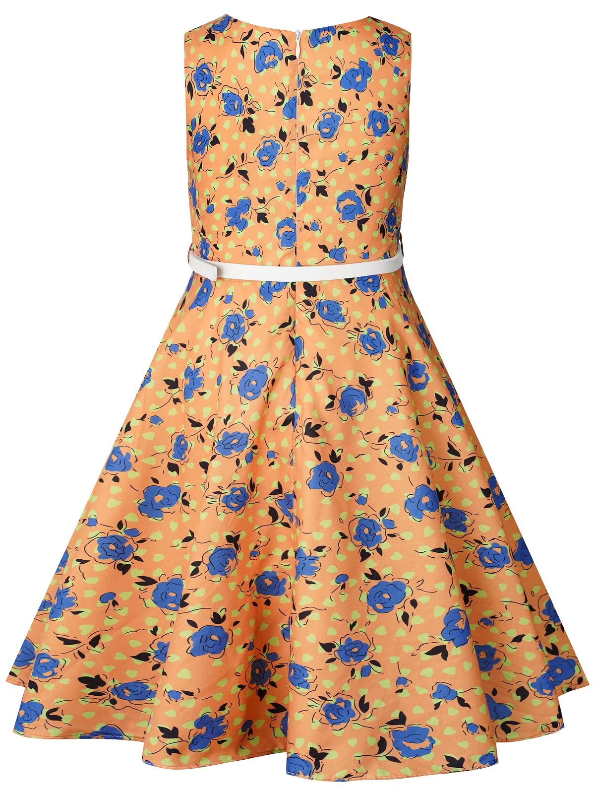 Bonny Billy Girls Vintage Floral Swing Dress - Elegant Kids Party Dress for Birthday, Tea Party & Special Occasions