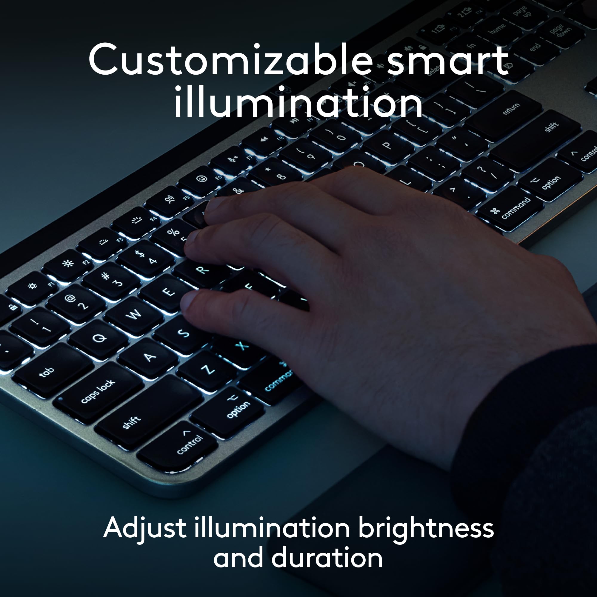 Logitech MX Keys S Combo for Mac - Wireless Keyboard & Mouse Set with Backlit Keys, Palm Rest & Fast Scroll Mouse | Bluetooth & USB-C Connectivity | Compatible with MacBook Pro, MacBook Air, iMac & iPad (Space Gray) | Perfect for Home Office, Remote Work & Creative Professionals