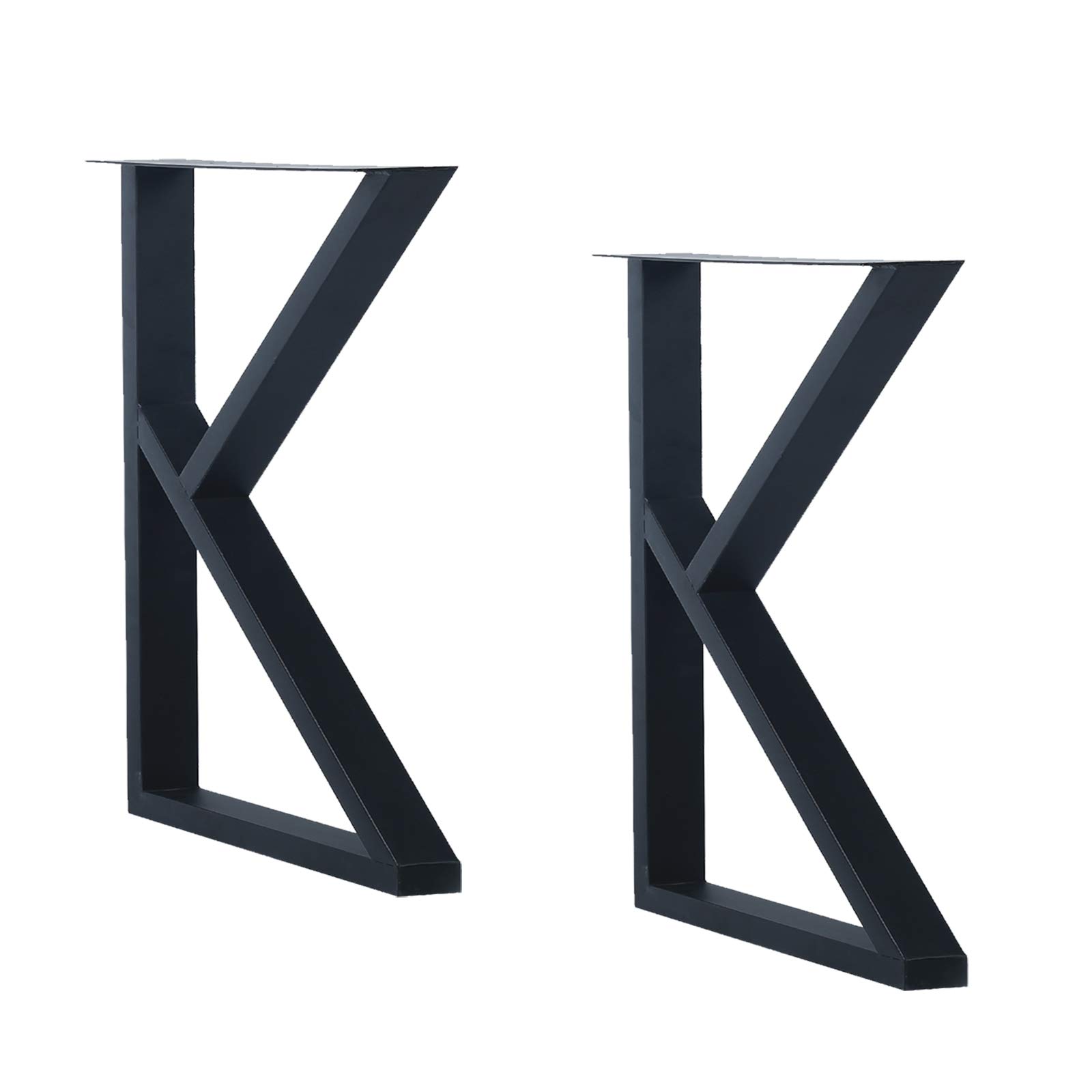 MBQQ 2-Pack Rustic K-Shaped Metal Furniture Legs - Heavy Duty Industrial Table Legs for DIY Desks, Dining Tables & Benches (28